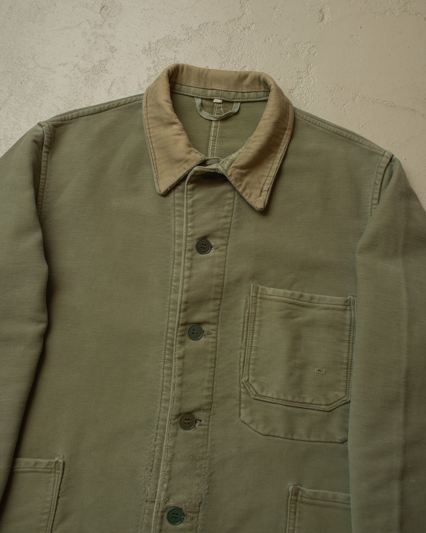1950s/60s German Moleskin Work Jacket green - L/XL