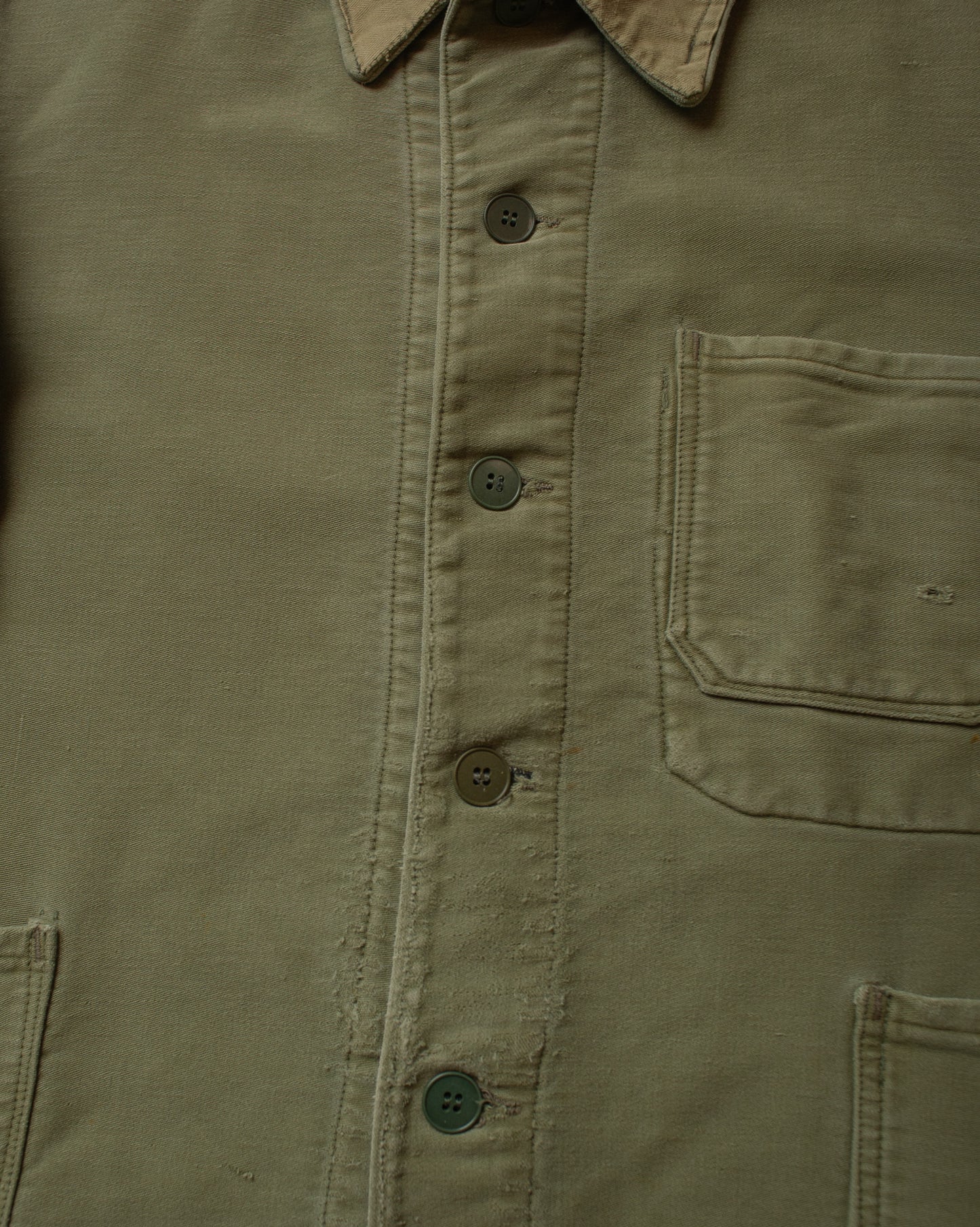 1950s/60s German Moleskin Work Jacket green - L/XL