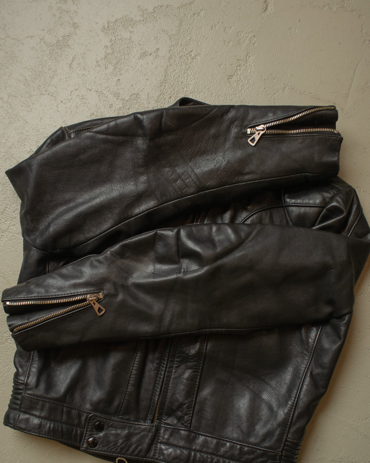1970s Harro Leather Biker Jacket black - M