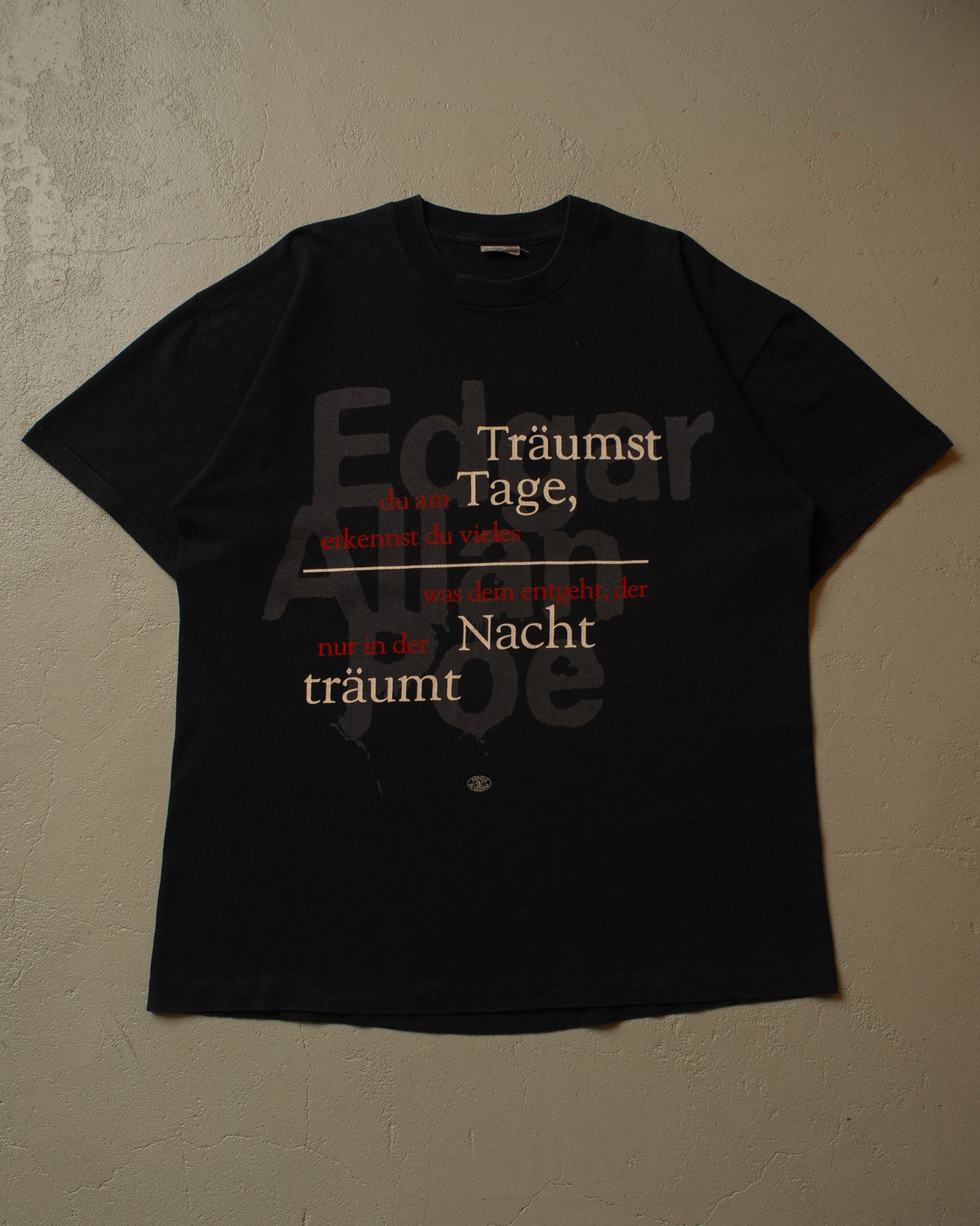 90s Edgar Allan Poe T-shirt black - XL