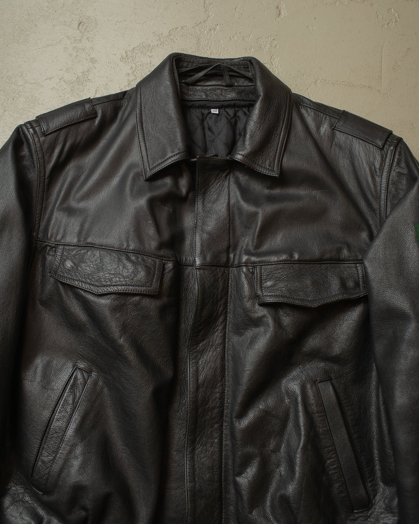 1990s Polizei Leather Bomber Jacket black - XL