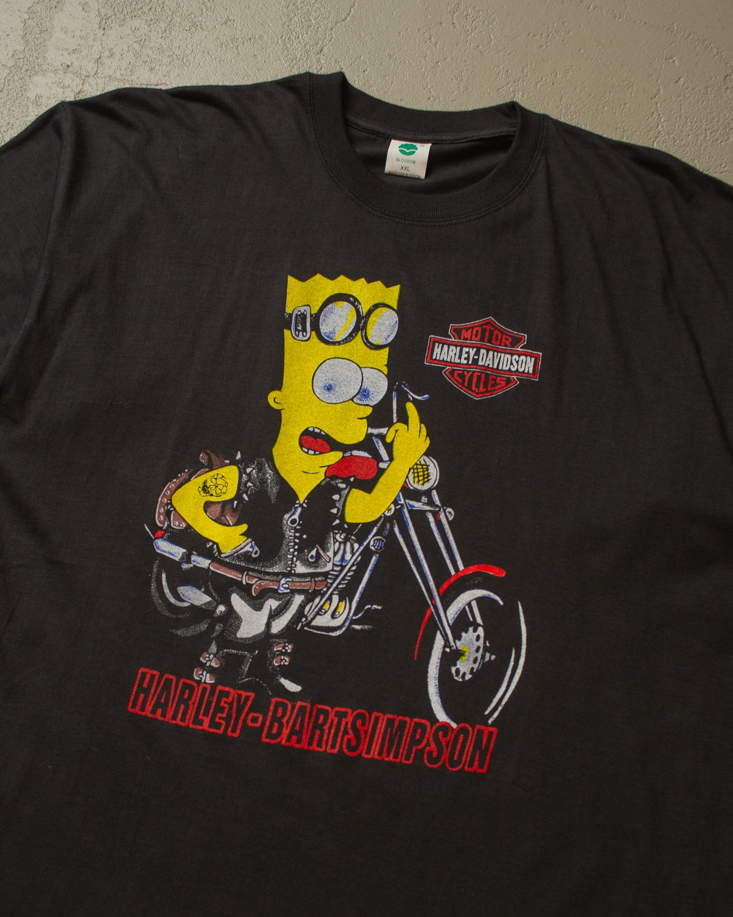 1990s uworn Bootleg Harley-Bartsimpson T-shirt black - XL