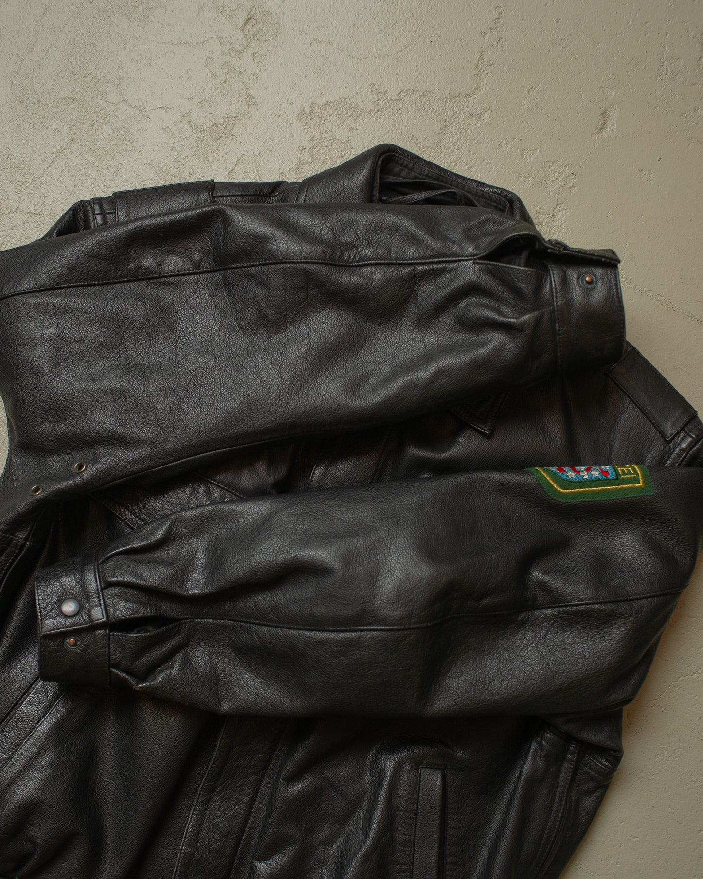 1990s Polizei Leather Bomber Jacket black - XL