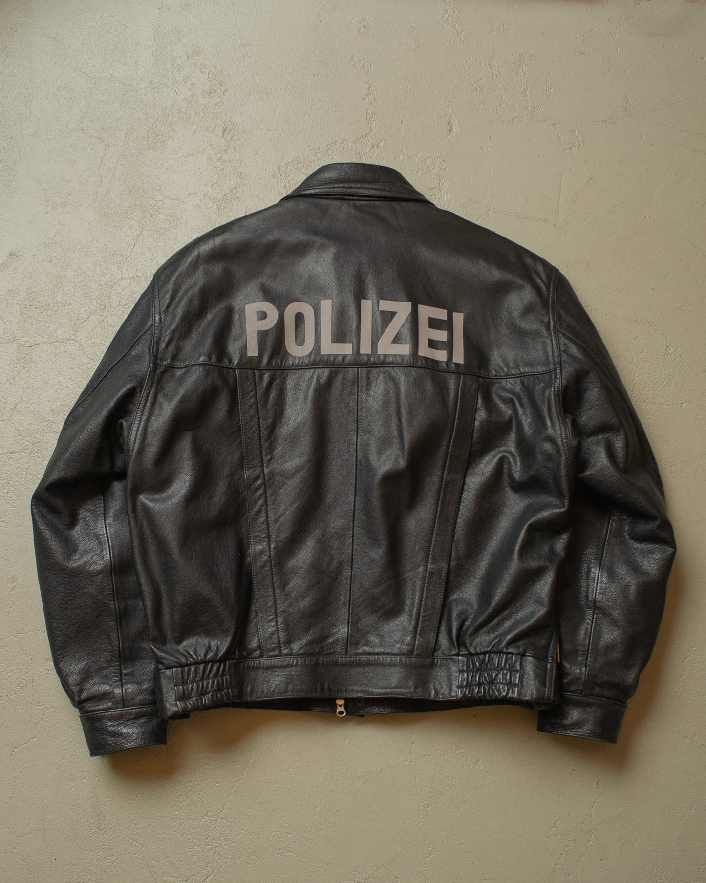 1990s Polizei Leather Bomber Jacket black - XL