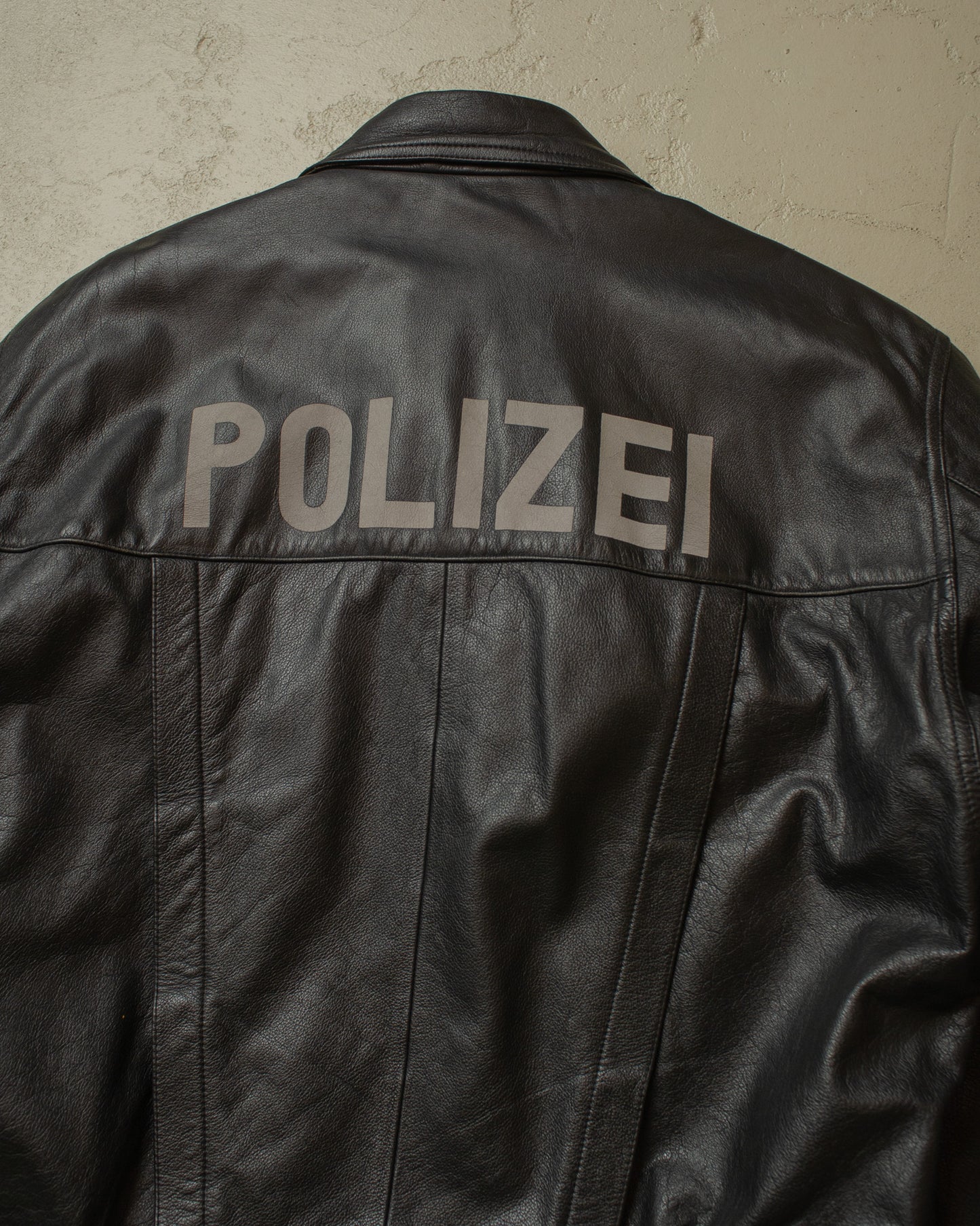 1990s Polizei Leather Bomber Jacket black - XL