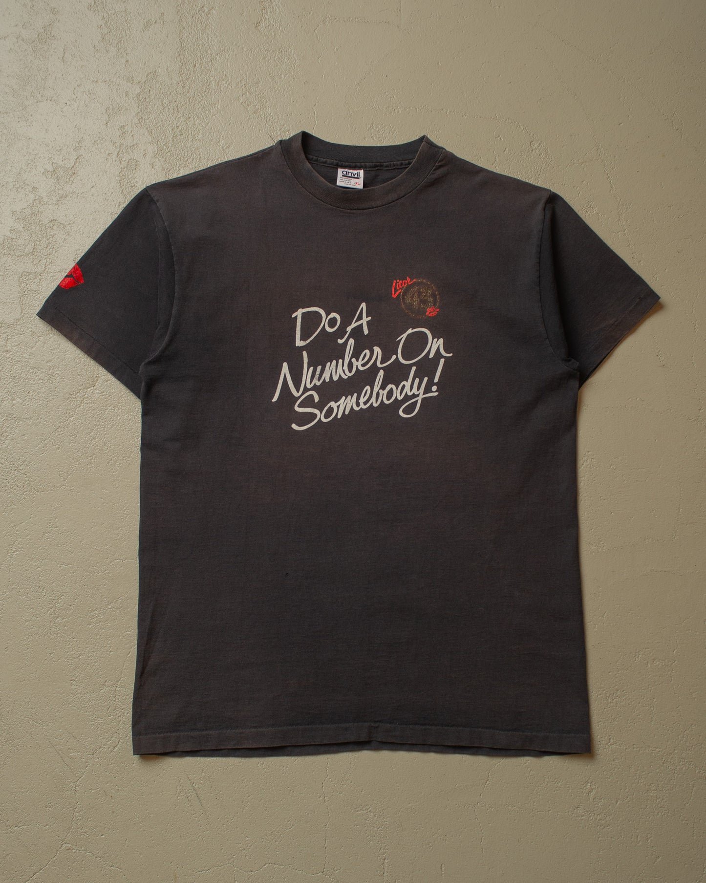 1990s 43 Liquor Promo T-shirt faded black - XL