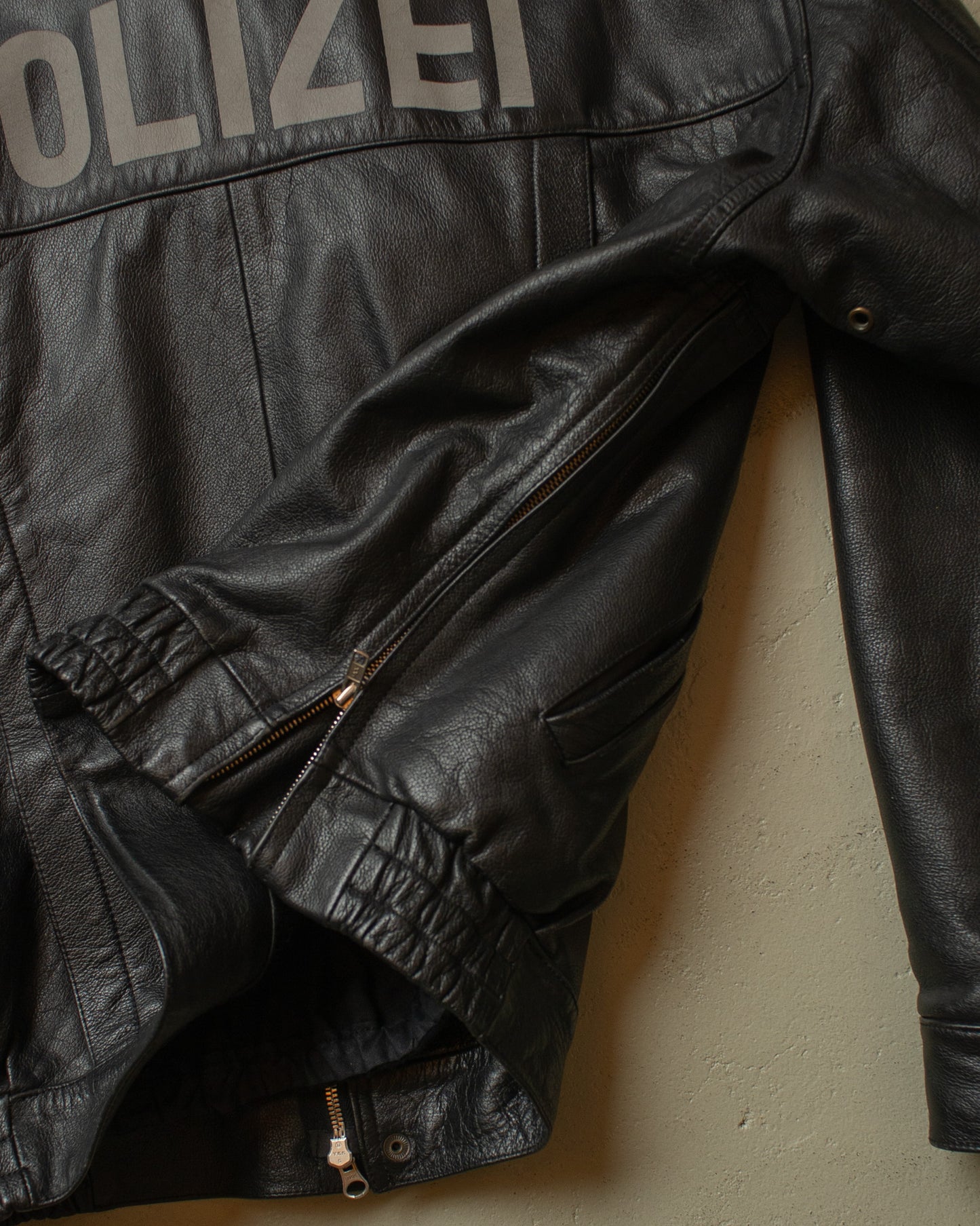 1990s Polizei Leather Bomber Jacket black - XL