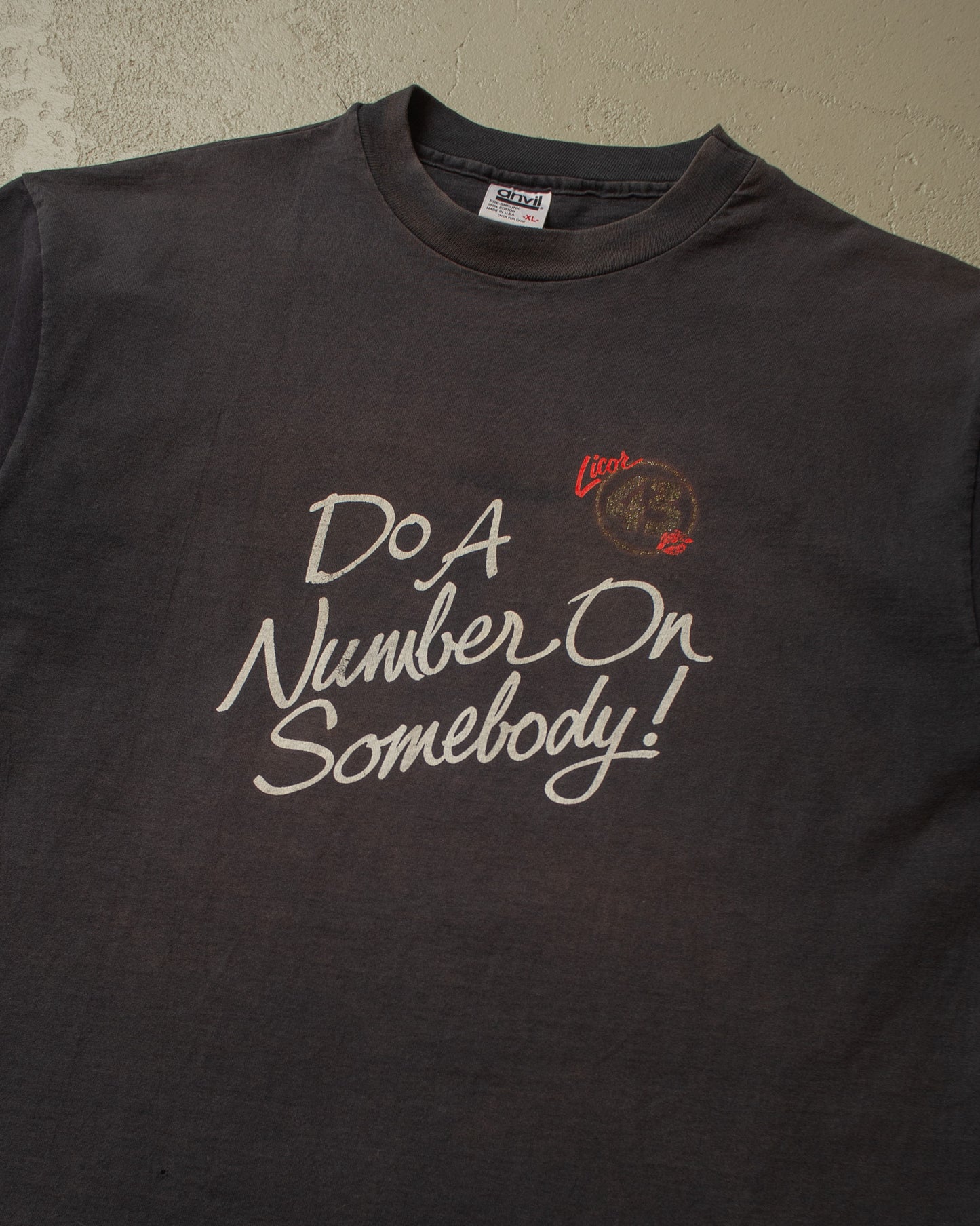 1990s 43 Liquor Promo T-shirt faded black - XL
