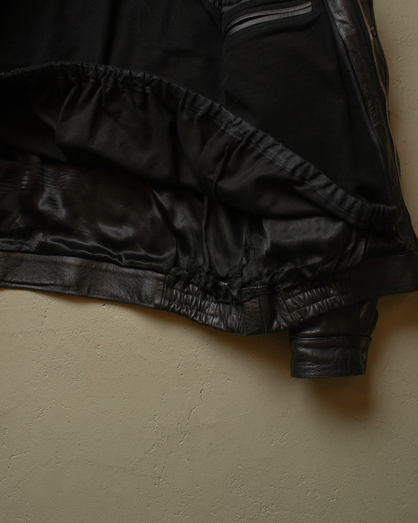 1990s Polizei Leather Bomber Jacket black - XL