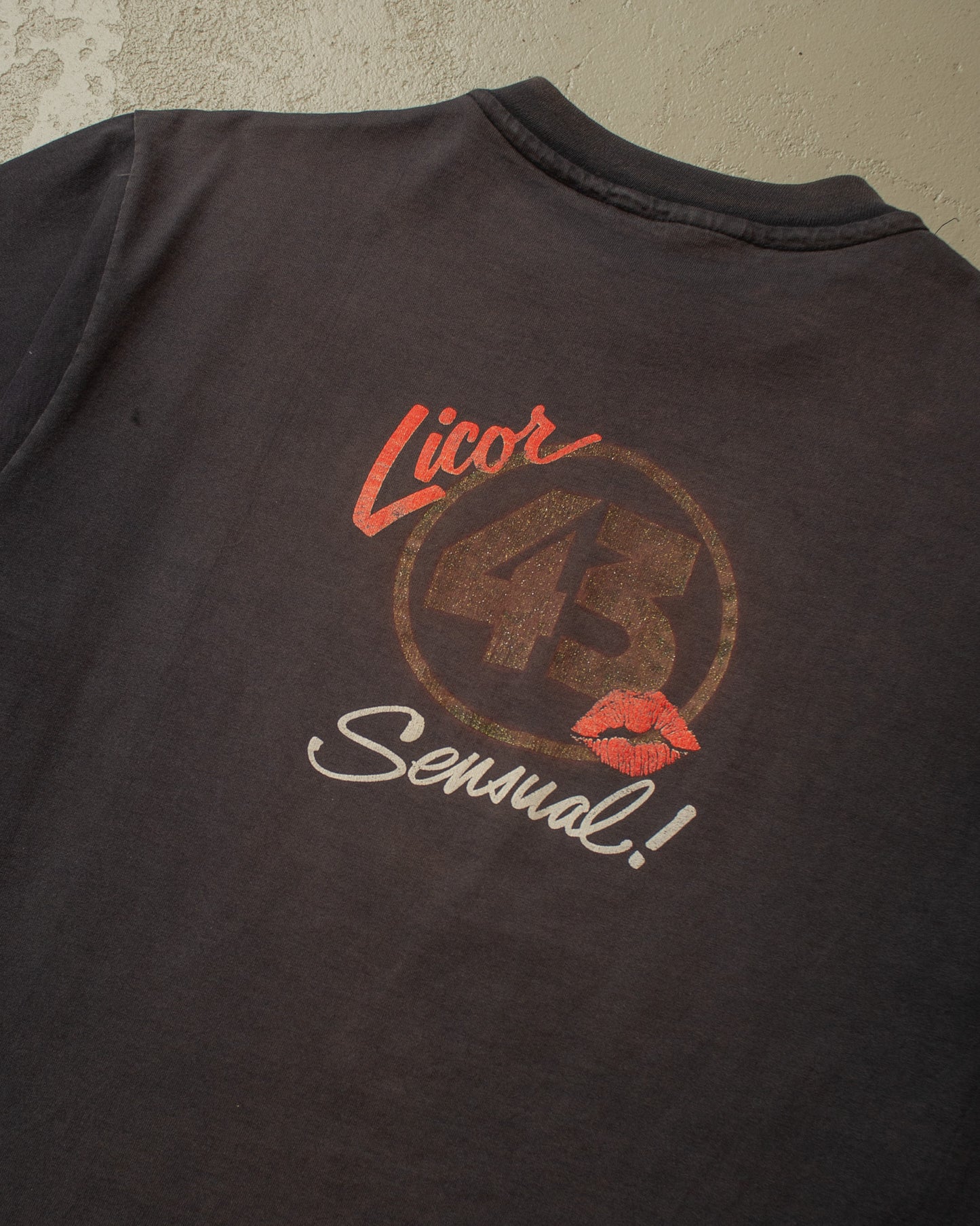 1990s 43 Liquor Promo T-shirt faded black - XL