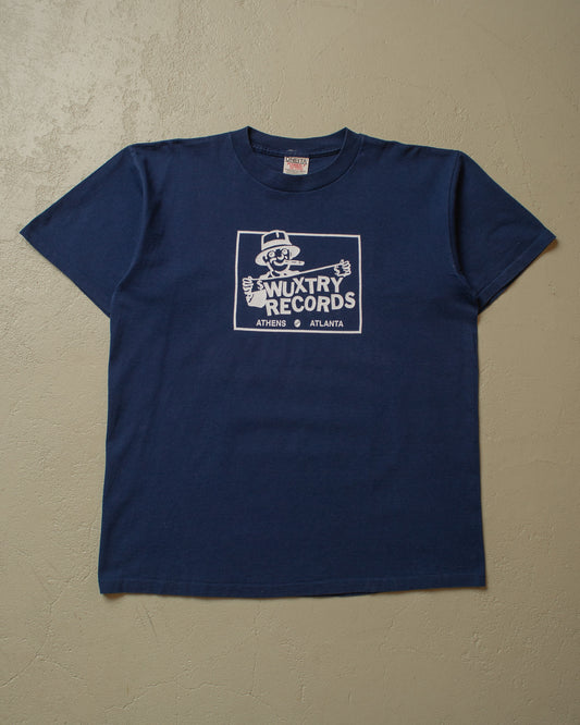 1990s Wuxtry Records Atlanta T-shirt navyblue - L/XL