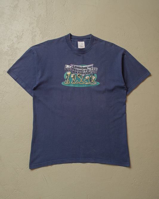 2001 "Condome sind Freiheitsberaubung" T-shirt navyblue - L