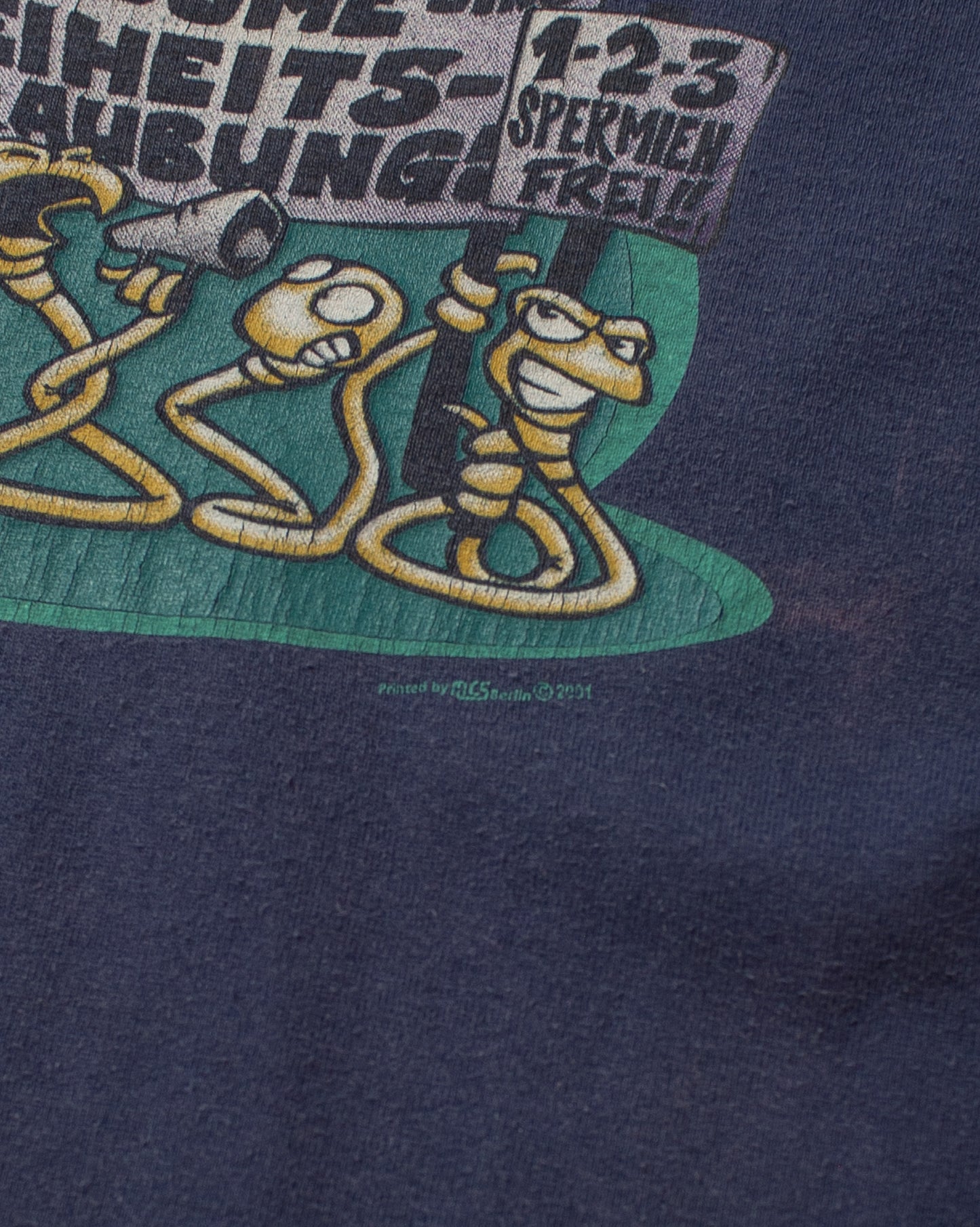 2001 "Condome sind Freiheitsberaubung" T-shirt navyblue - L