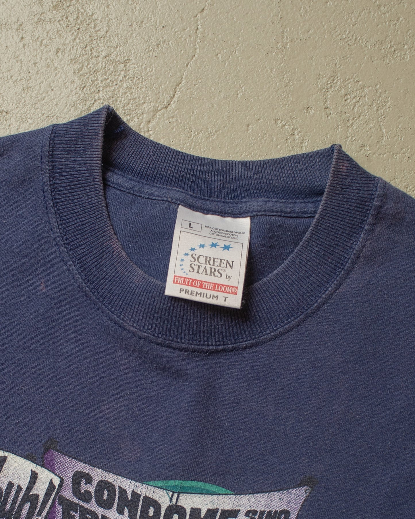 2001 "Condome sind Freiheitsberaubung" T-shirt navyblue - L