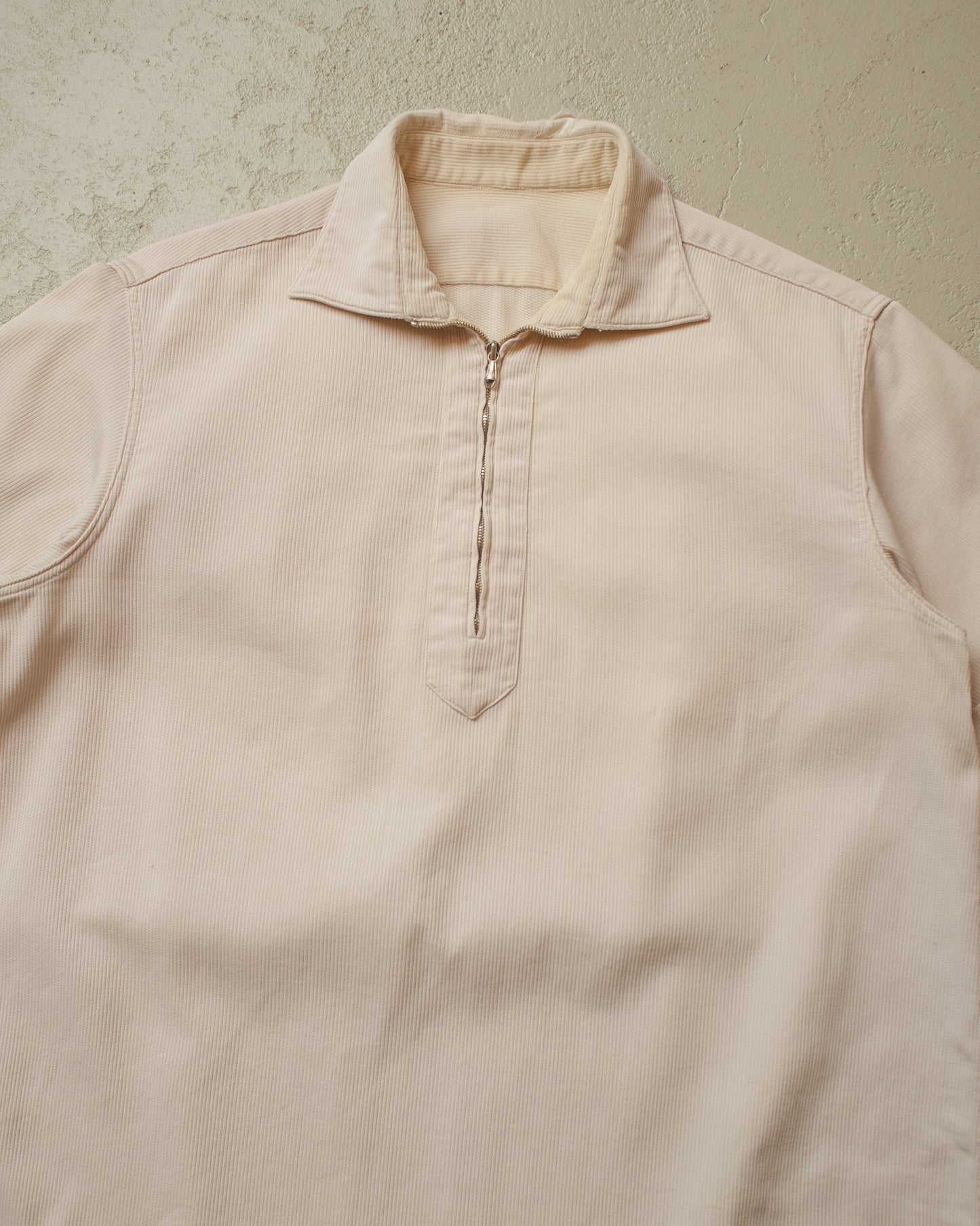 1940s/50s German Zip Shirt creme - S/M