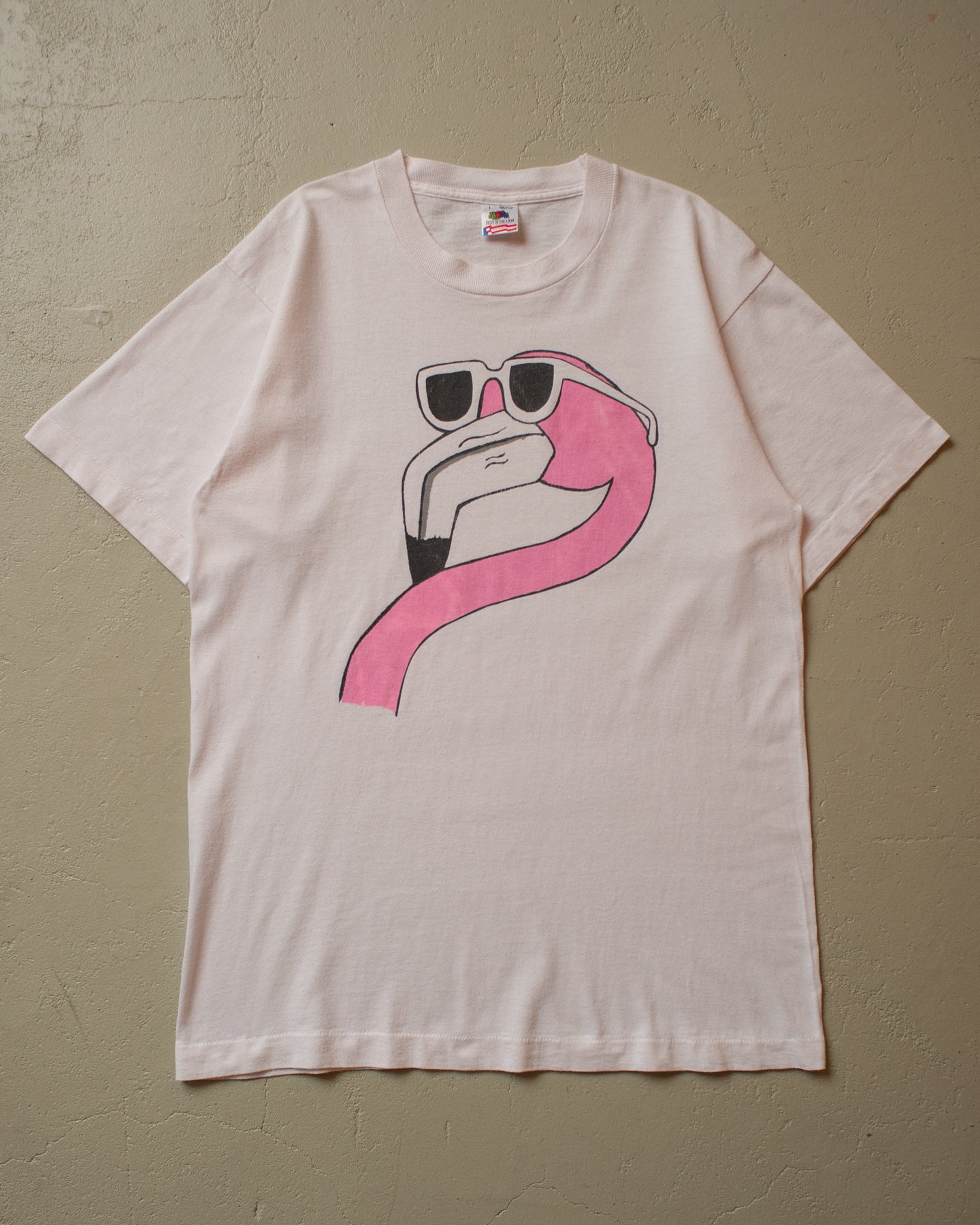 90s Flamingo T-shirt white - M/L