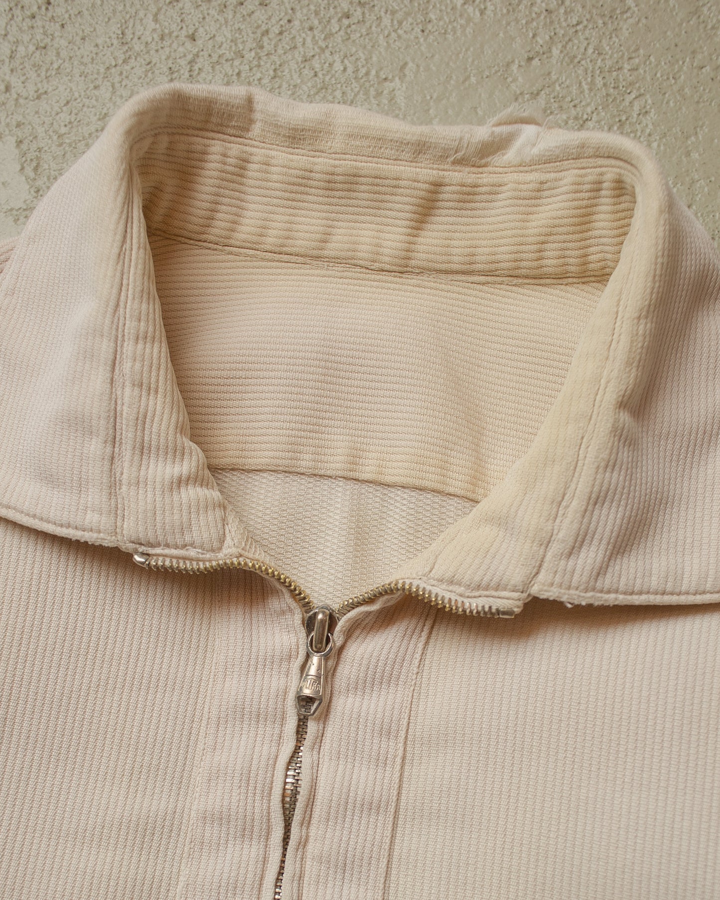 1940s/50s German Zip Shirt creme - S/M