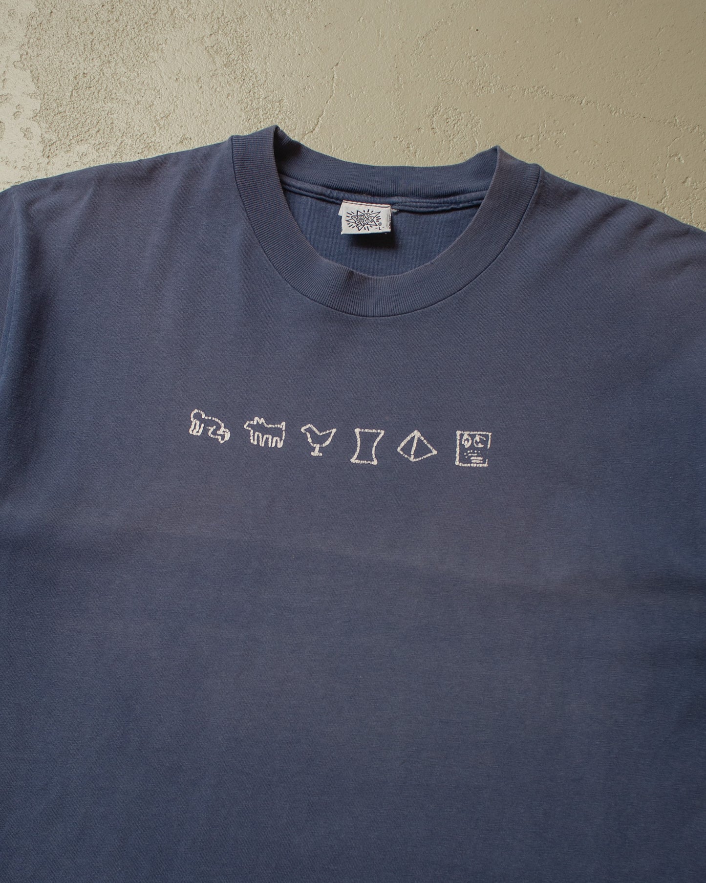 1990s Pop Shop Keith Haring T-shirt Faded navyblue - L