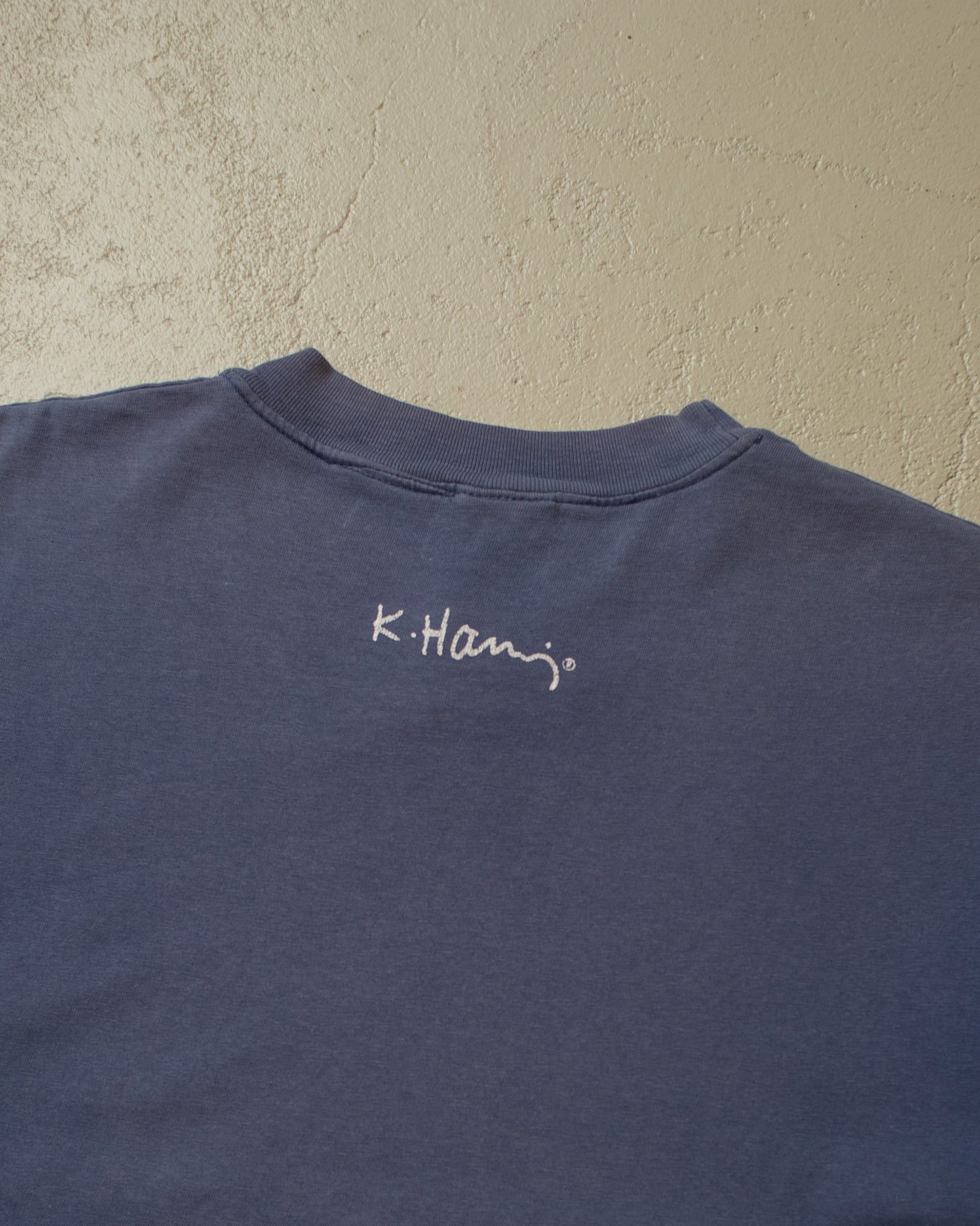 1990s Pop Shop Keith Haring T-shirt Faded navyblue - L