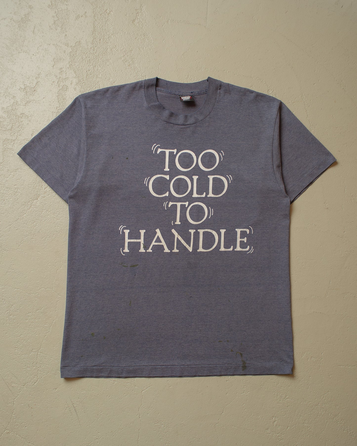 1990s distressed "Too cold to handle" Finlandia T-shirt blue - XL