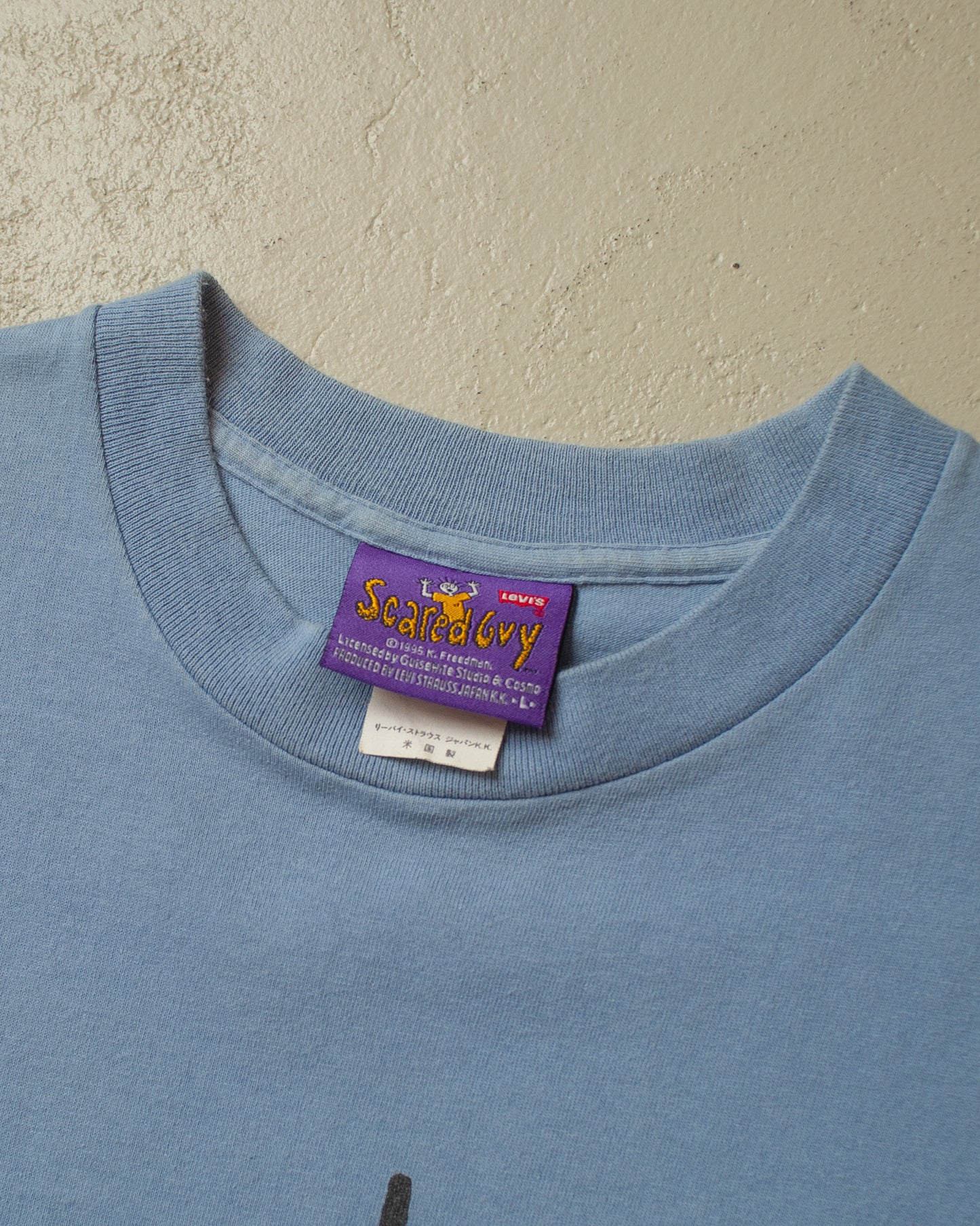 1995 Levi´s Japan "what you looking at?" T-shirt blue - L/XL