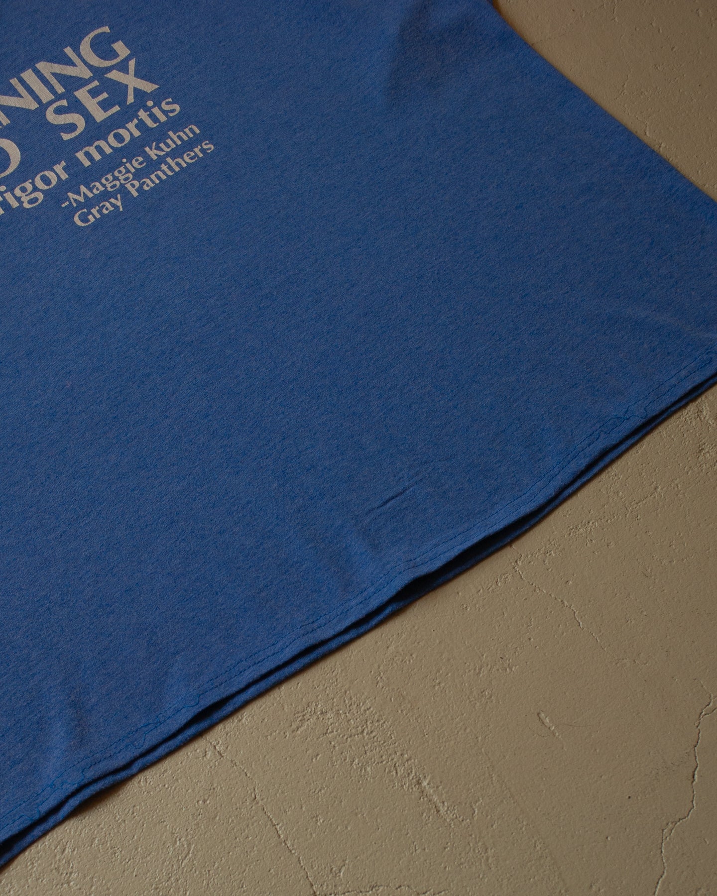 90s `Learning and Sex...` T-shirt blue - XL/XXL