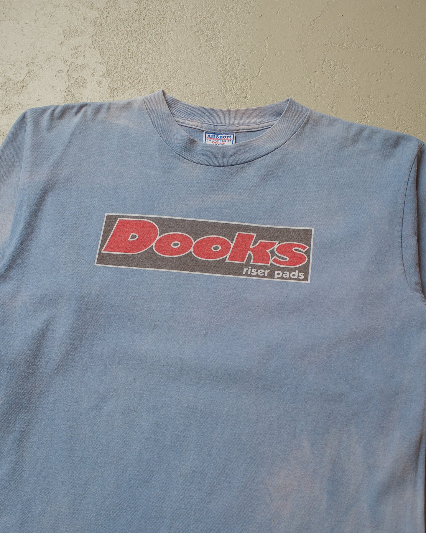 1990s Sunfaded Dooks Riser Pads (Shortys) Longsleeve blue - M/L
