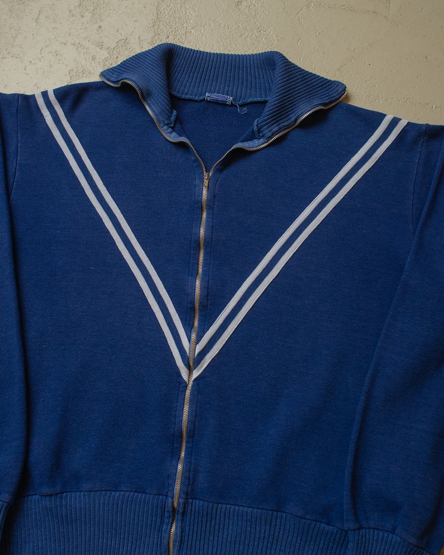 1960s German Cotton Zip Sweatshirt blue - M