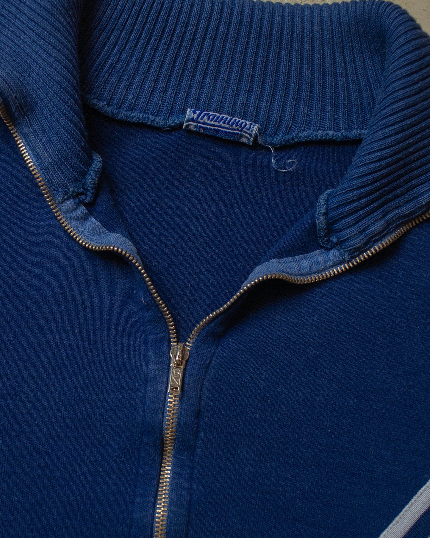 1960s German Cotton Zip Sweatshirt blue - M