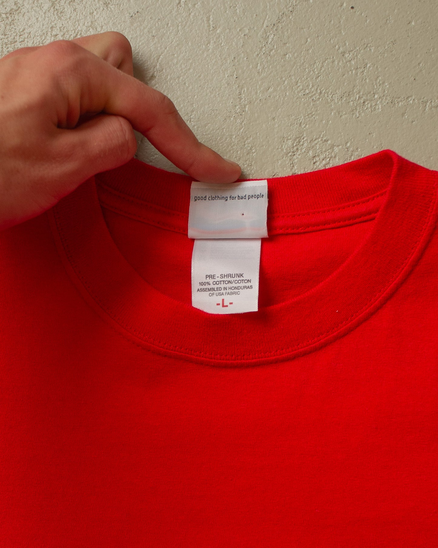 late 90s/00s "Masturbating is not a Crime" Pornstar T-shirt red - L