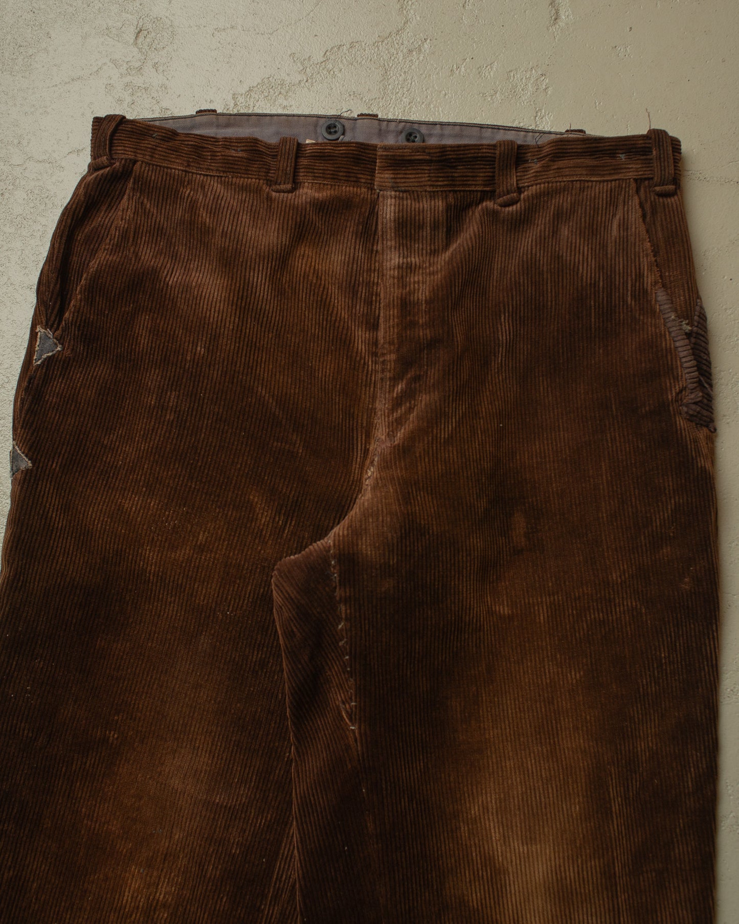 1960s repaired German Corduroy Work Pants brown - W34/35 L26