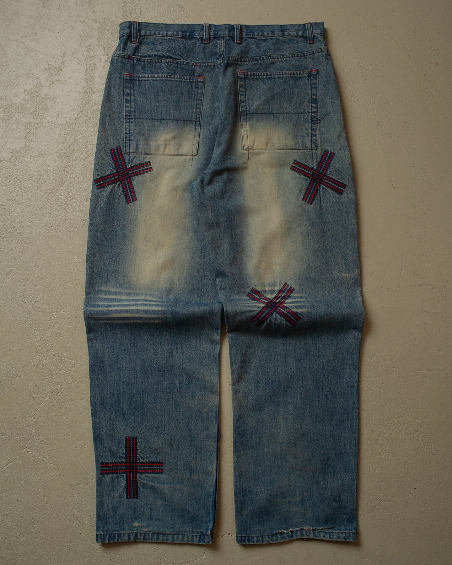 2000s Nakuz Embroidered Baggy Jeans - 38