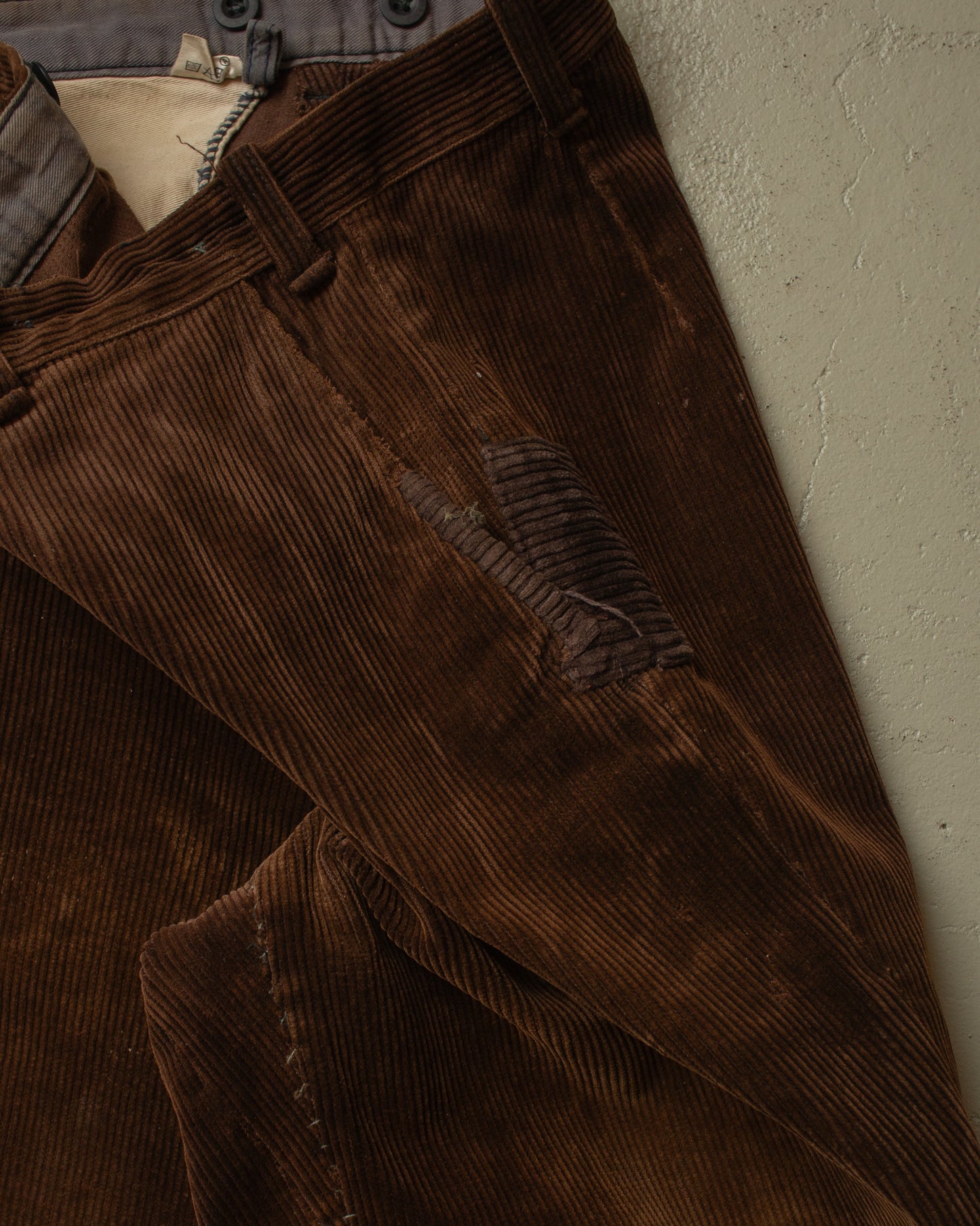 1960s repaired German Corduroy Work Pants brown - W34/35 L26