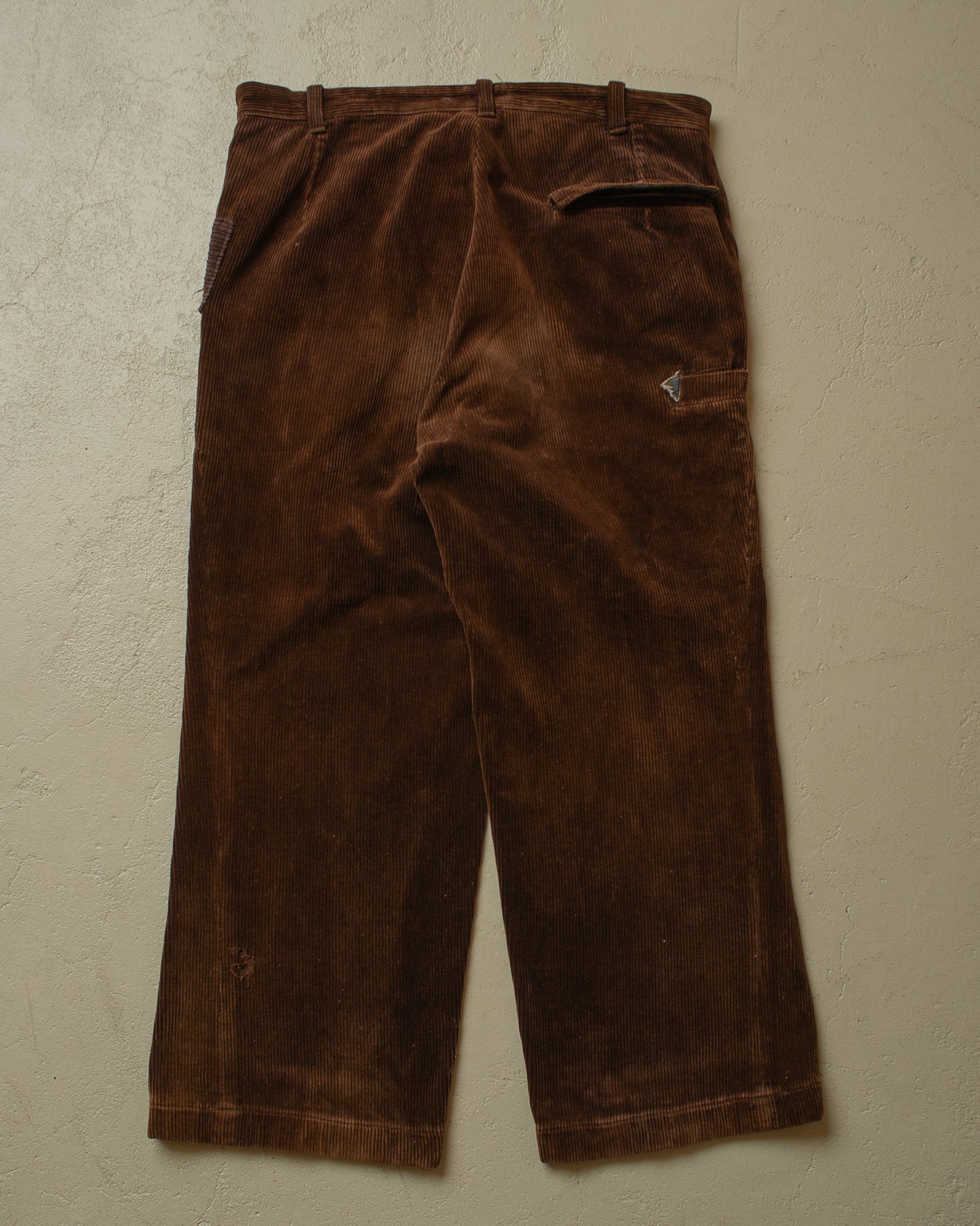 1960s repaired German Corduroy Work Pants brown - W34/35 L26
