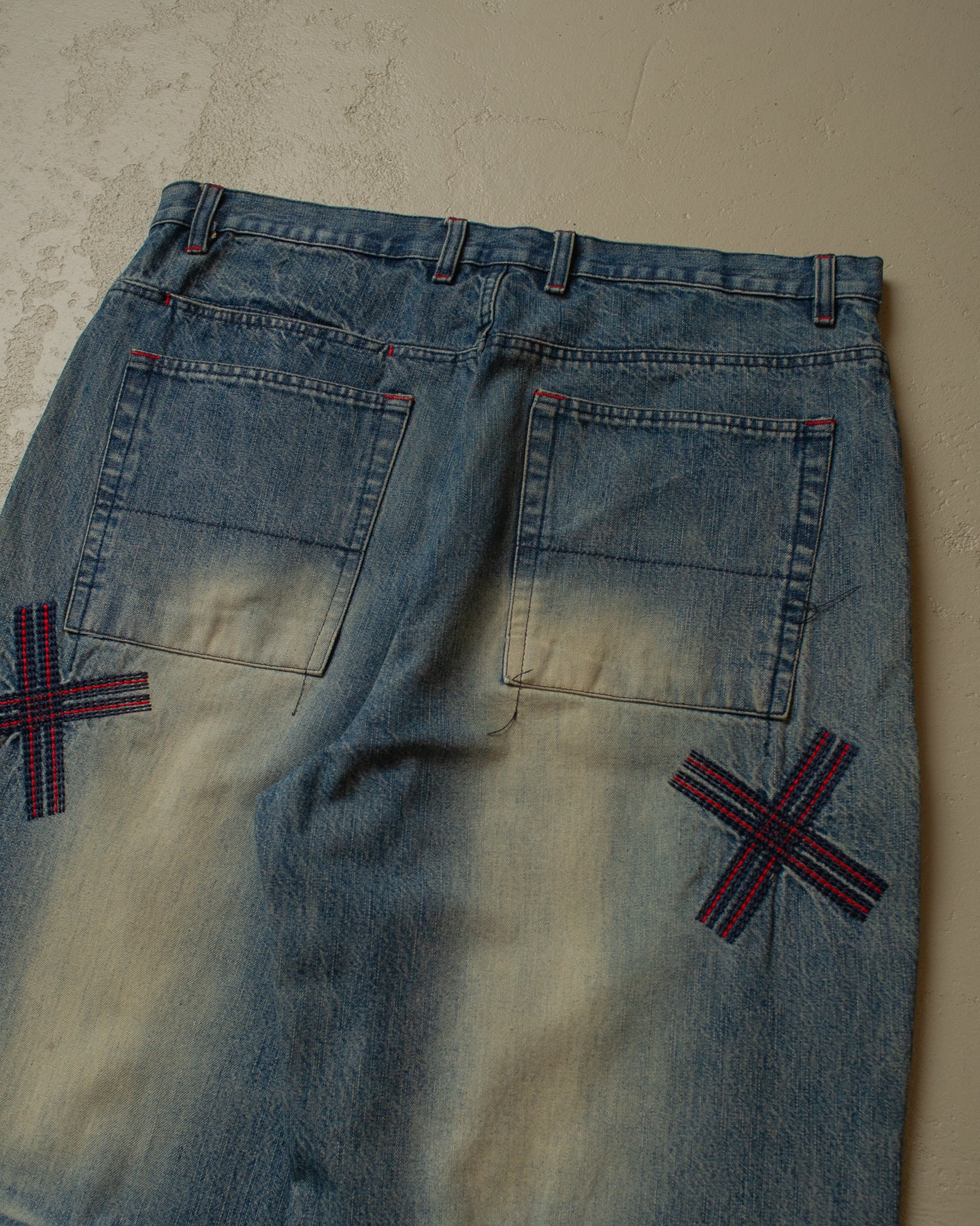 2000s Nakuz Embroidered Baggy Jeans - 38