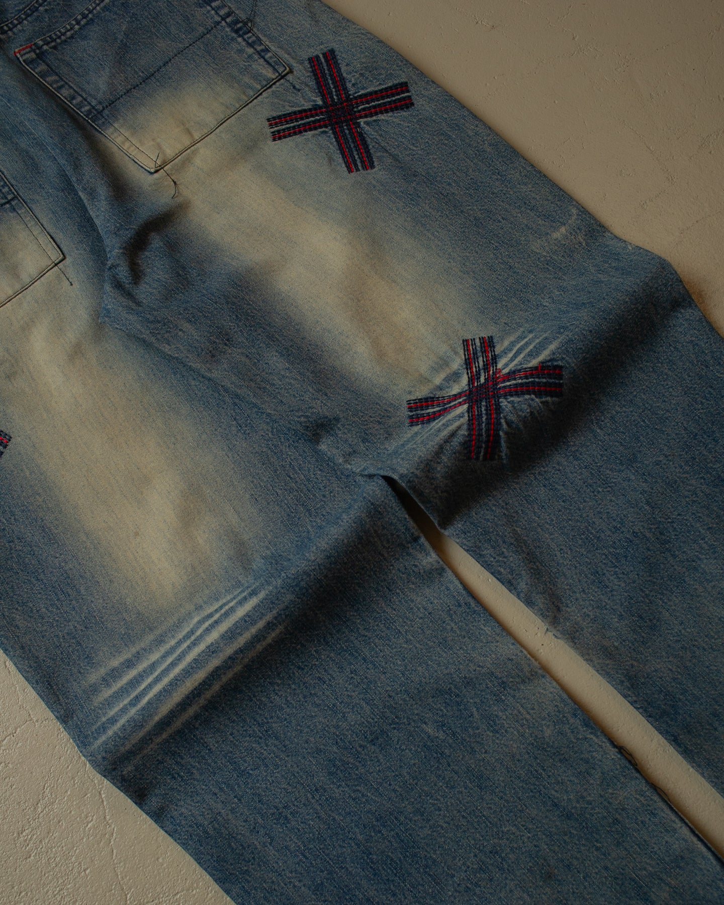 2000s Nakuz Embroidered Baggy Jeans - 38