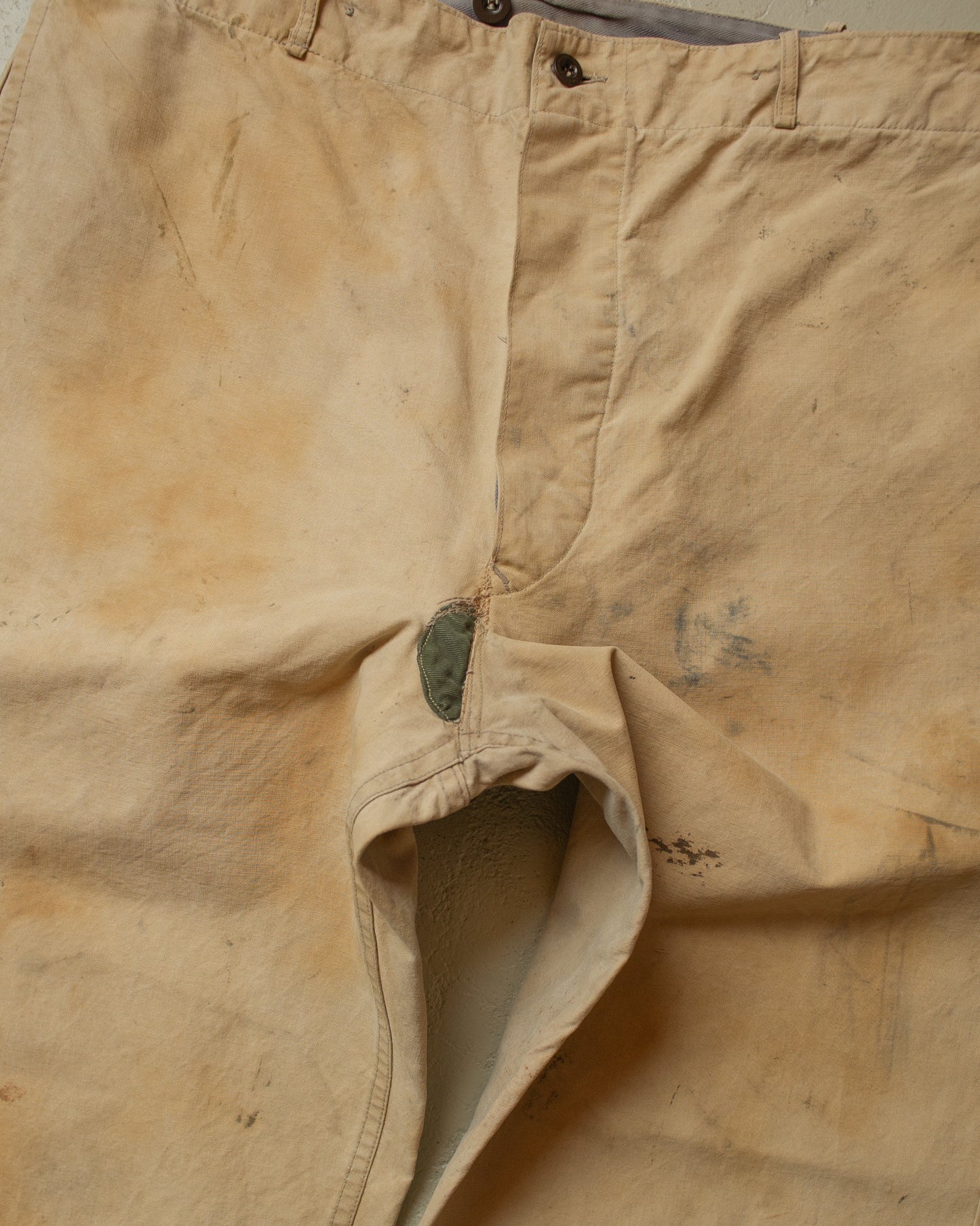 1930s/40s German Light Work Pants beige - W33 L29