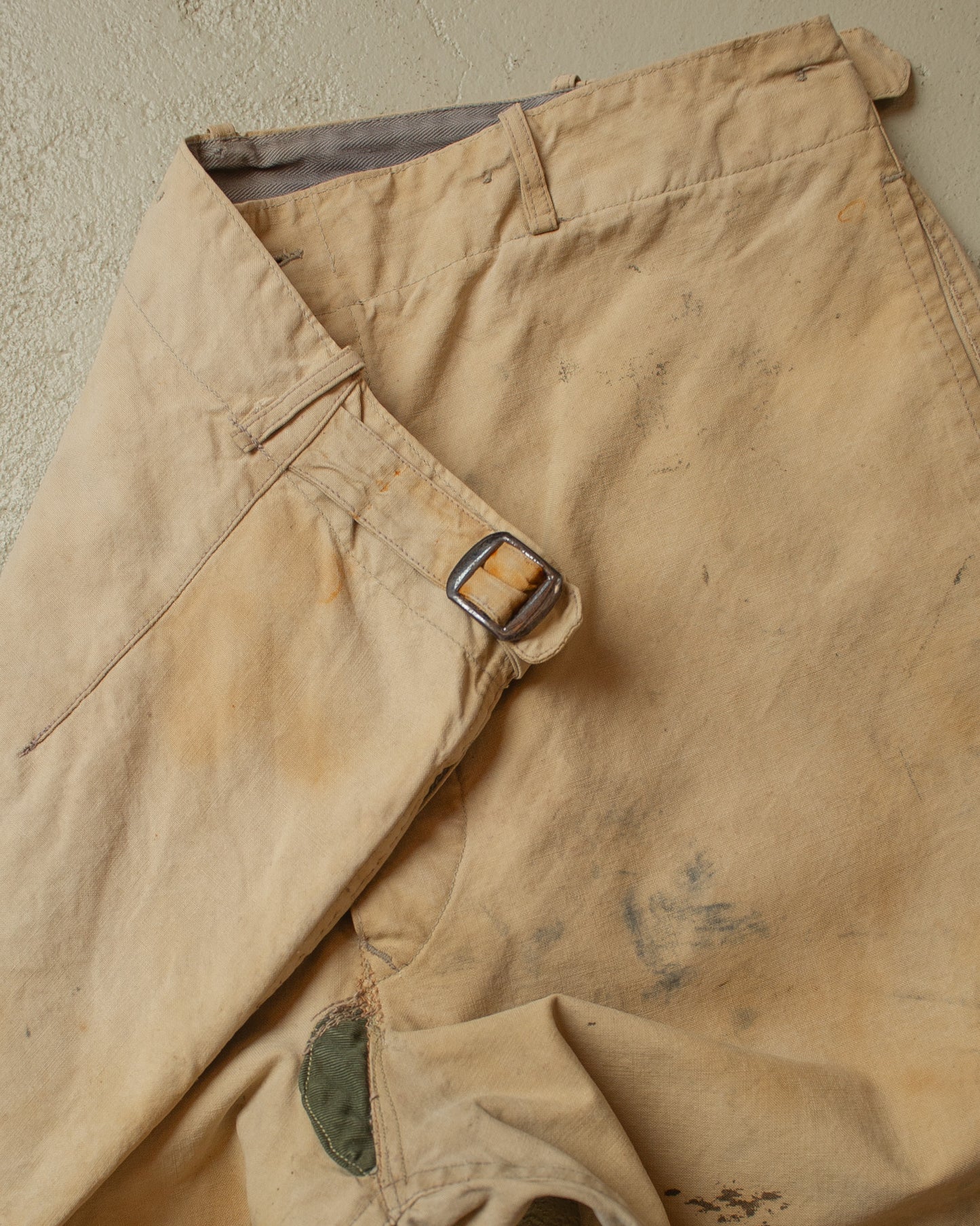 1930s/40s German Light Work Pants beige - W33 L29