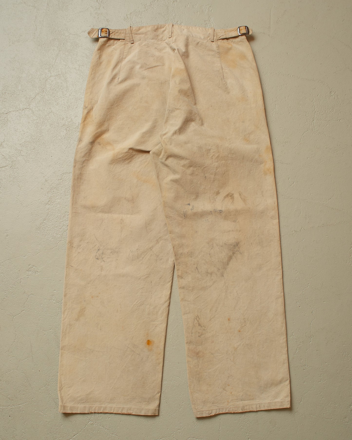 1930s/40s German Light Work Pants beige - W33 L29