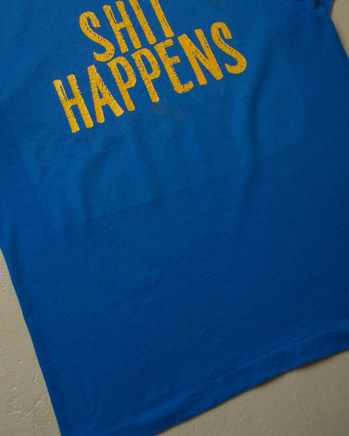 1990s "Shit happens" T-shirt blue - M/L