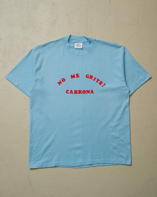 1990s unworn "No me grite!" T-shirt light blue - L