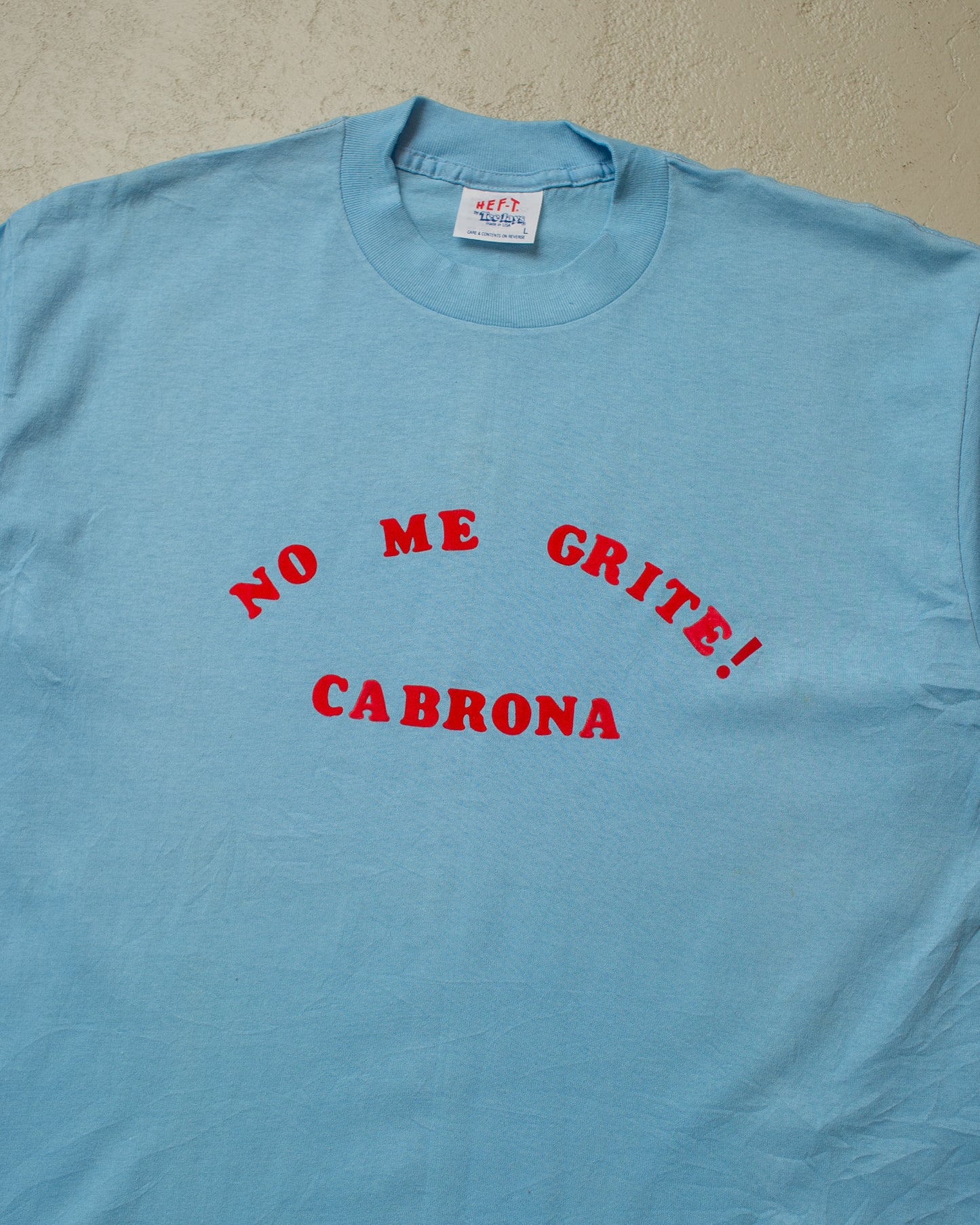 1990s unworn "No me grite!" T-shirt light blue - L