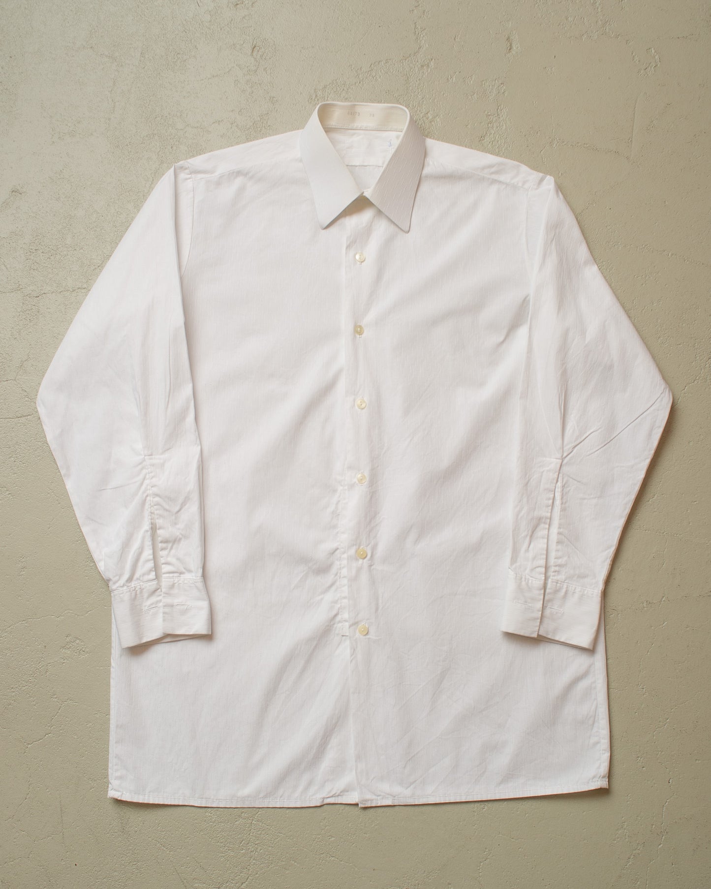 1960s German Jacquard Dress Shirt white - M/L