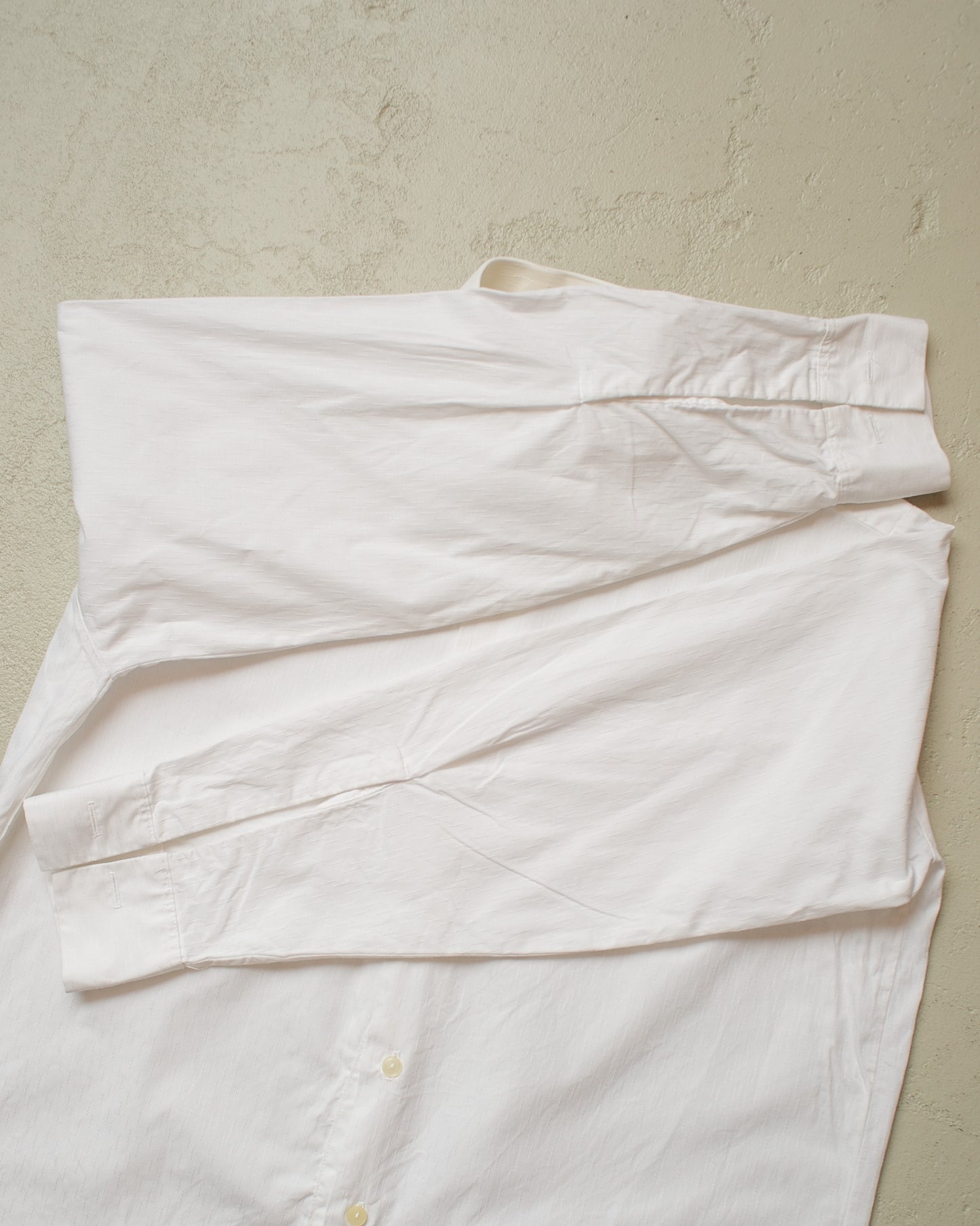 1960s German Jacquard Dress Shirt white - M/L