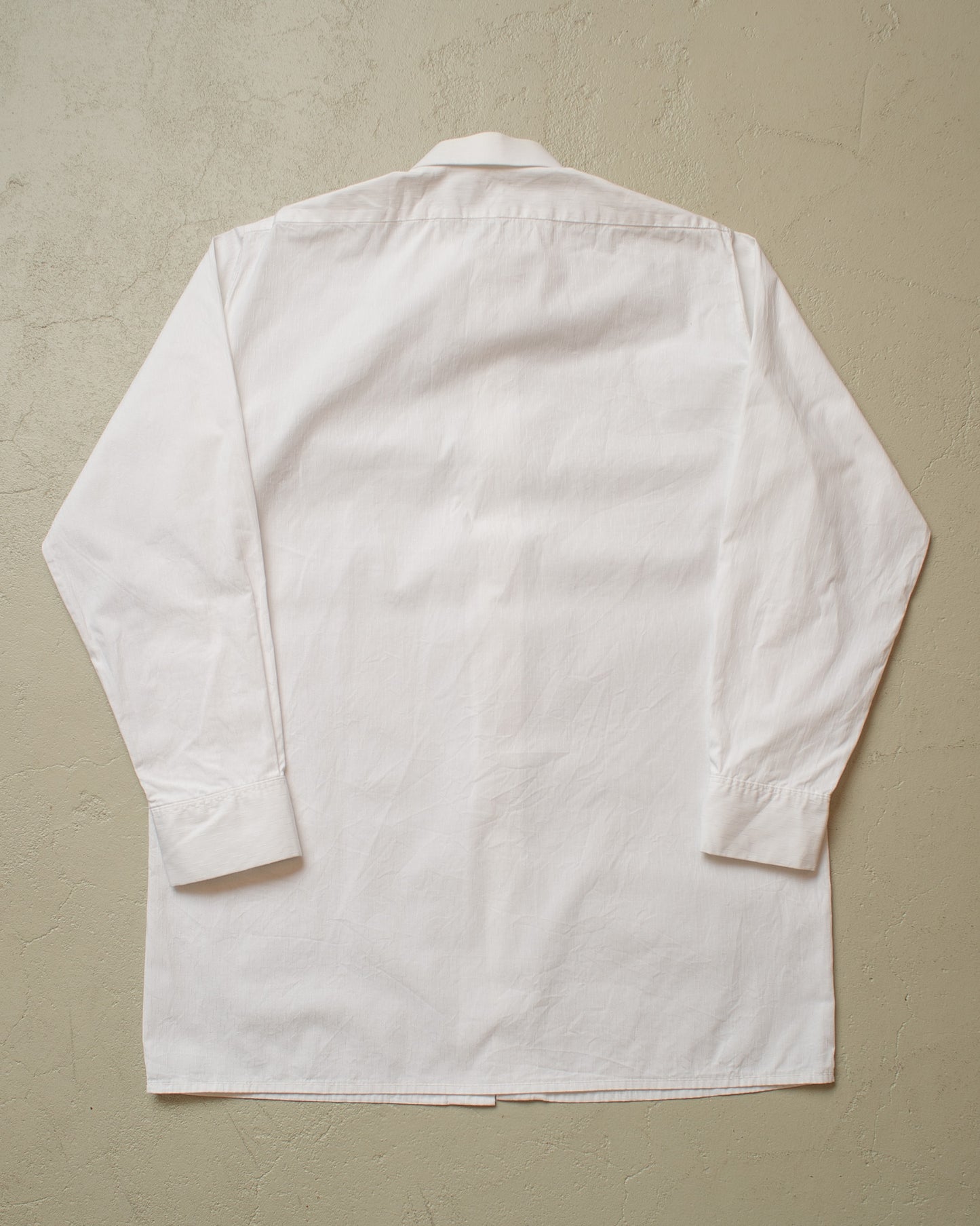 1960s German Jacquard Dress Shirt white - M/L