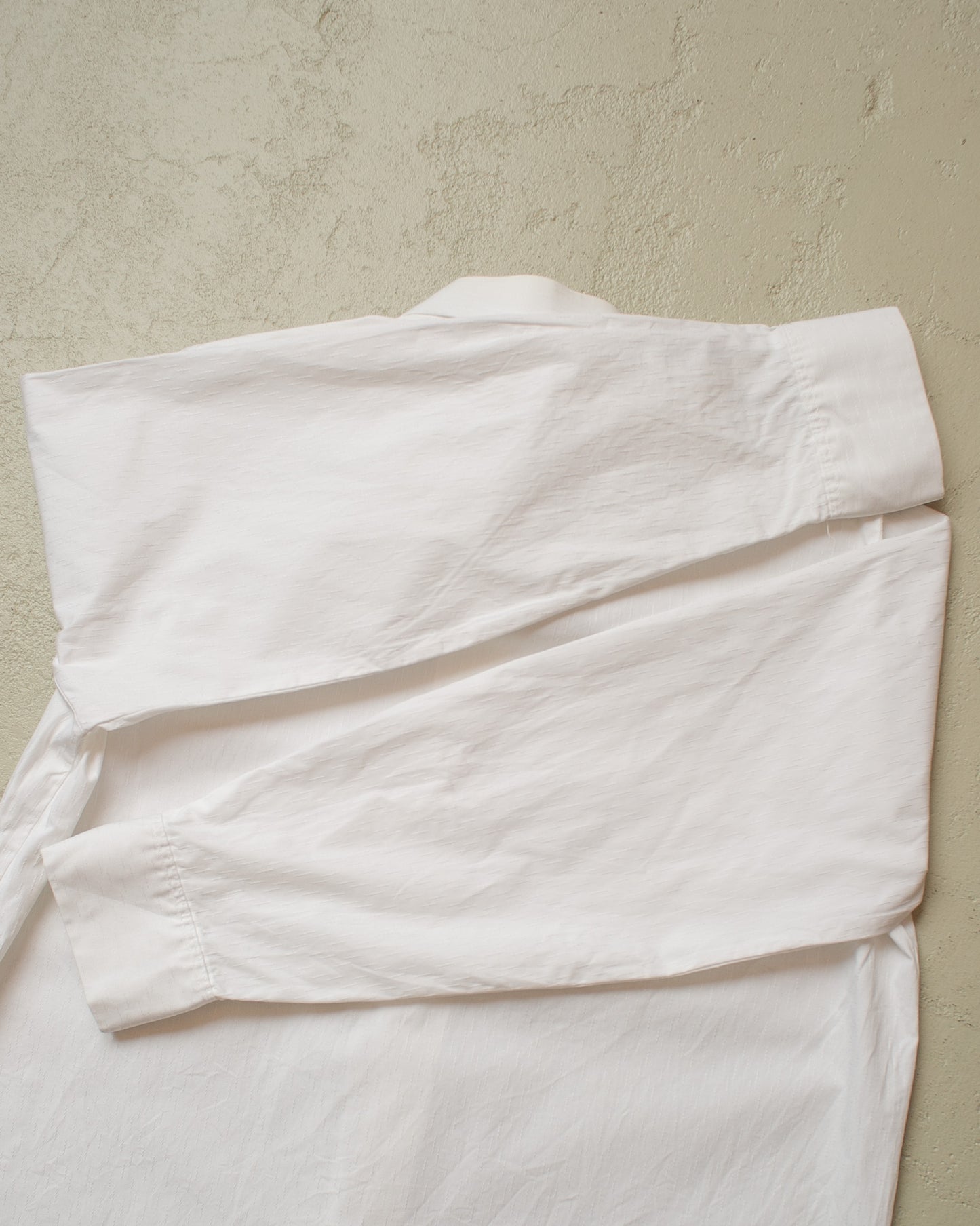 1960s German Jacquard Dress Shirt white - M/L