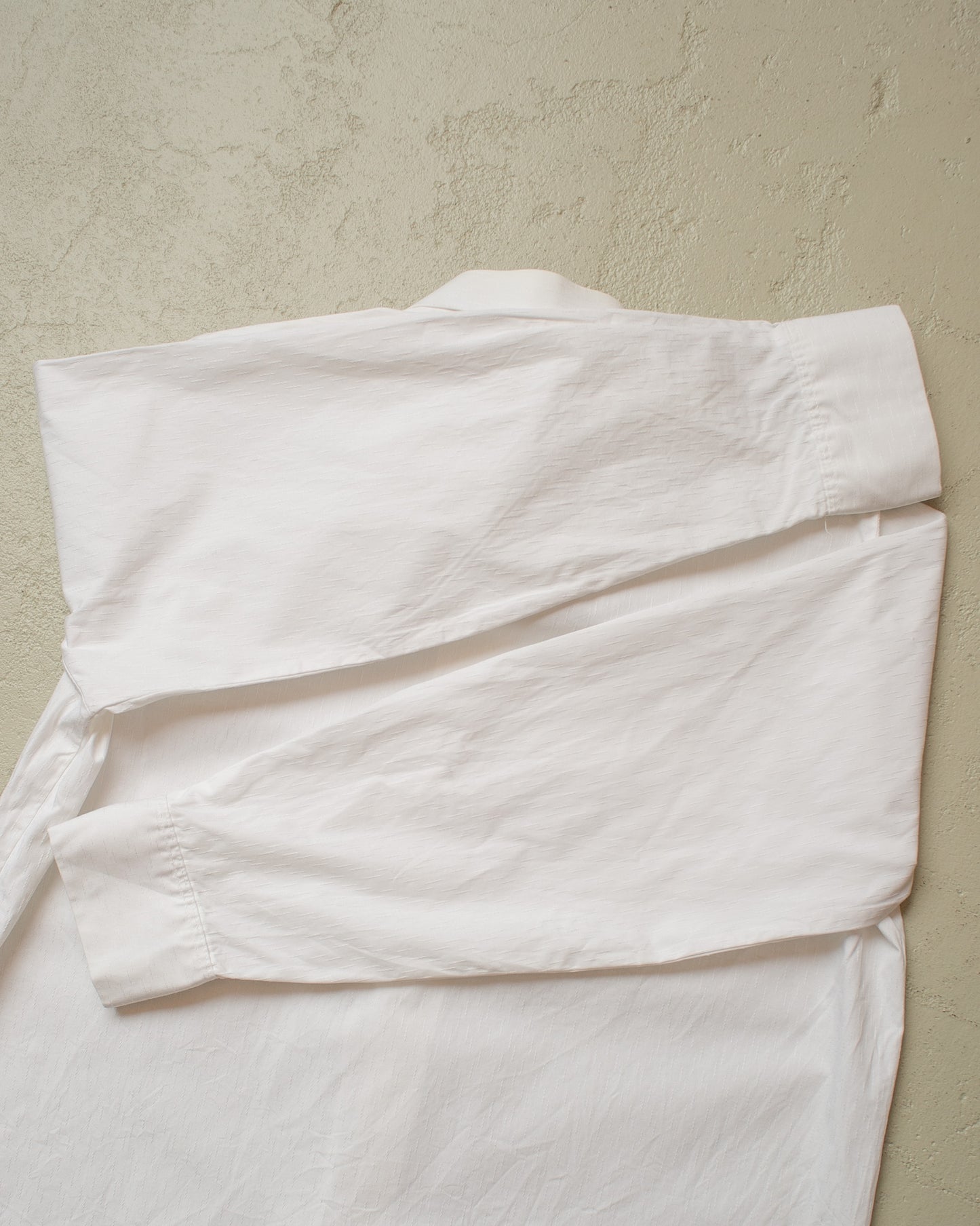 1960s German Jacquard Dress Shirt white - M/L