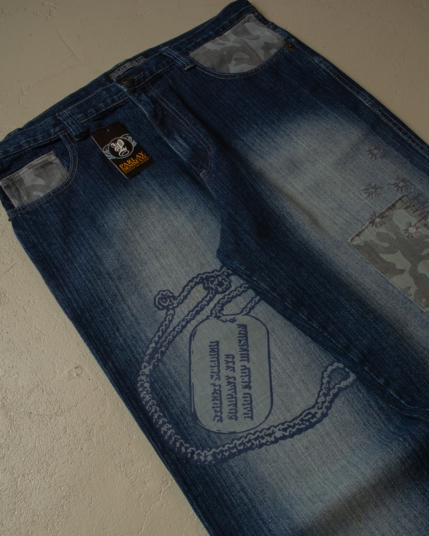 2000s Deadstock Parlay Printed Baggy Jeans - 38x32