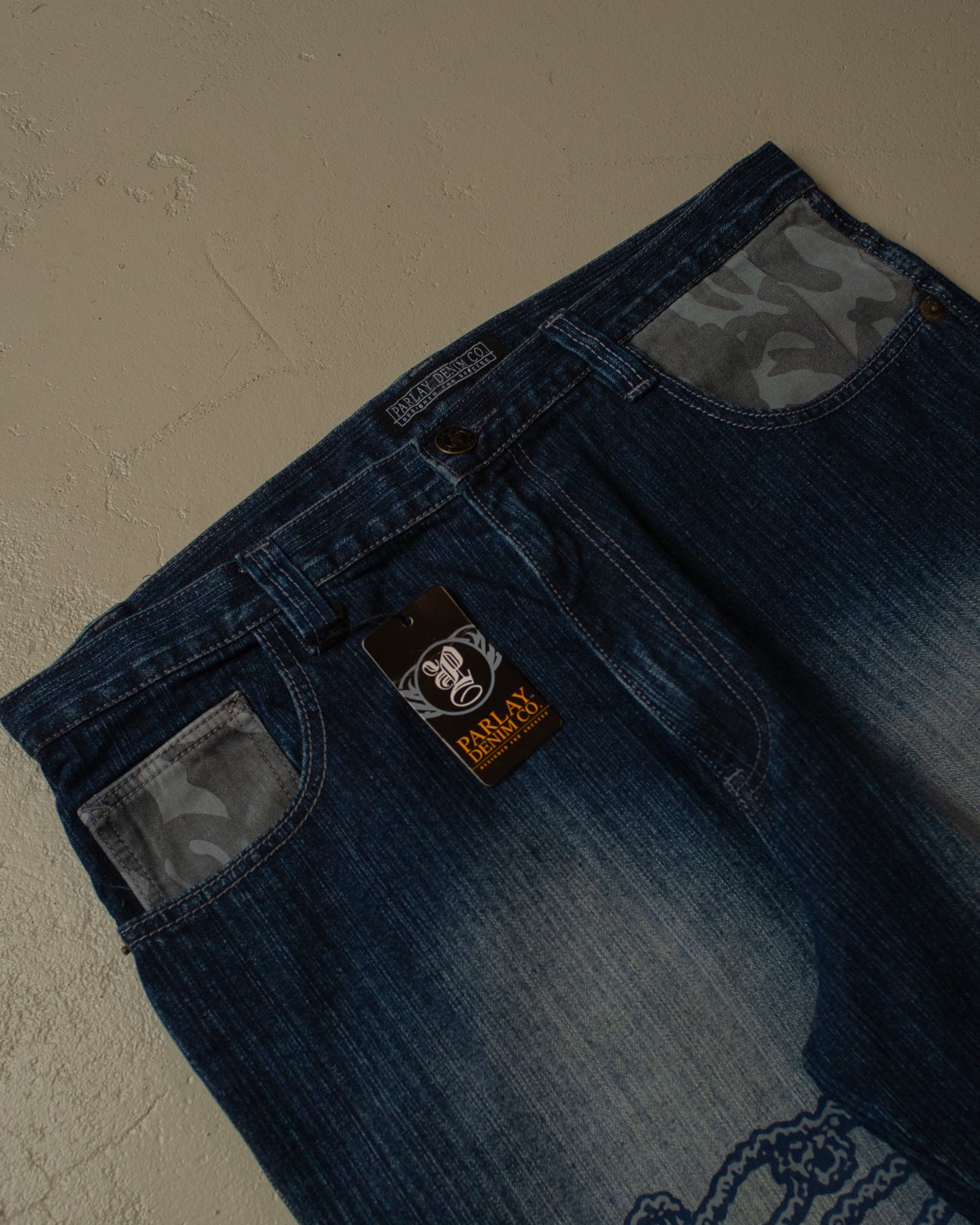 2000s Deadstock Parlay Printed Baggy Jeans - 38x32