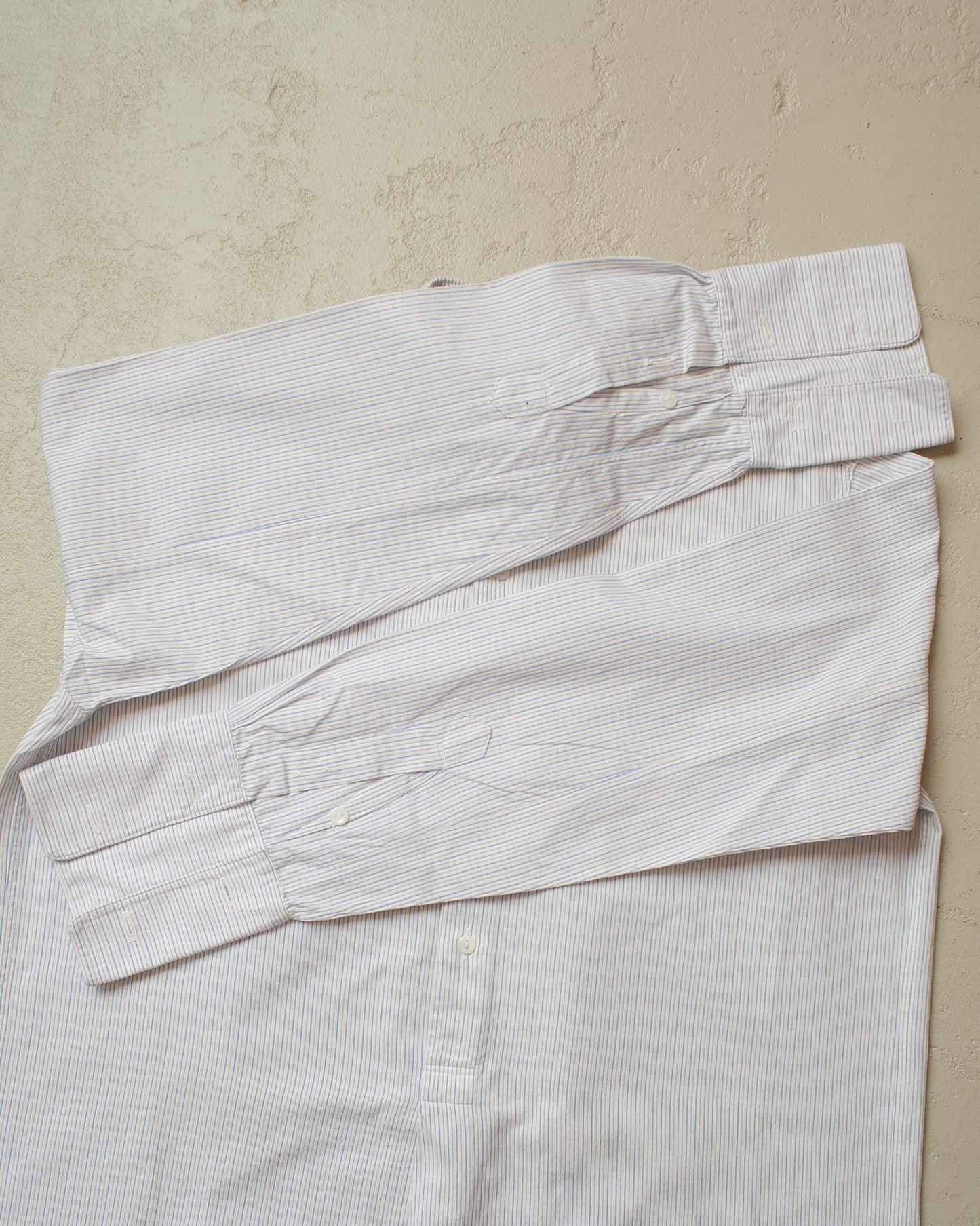1920/30s German "wul" striped Kent Collar Shirt white - L